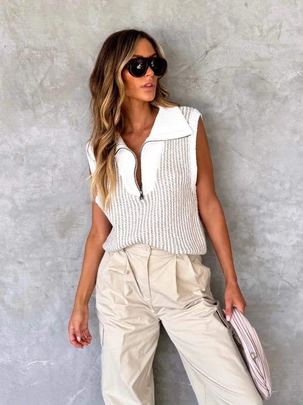 Blissful Half-Zip Sweater Vest sold by LANE 201