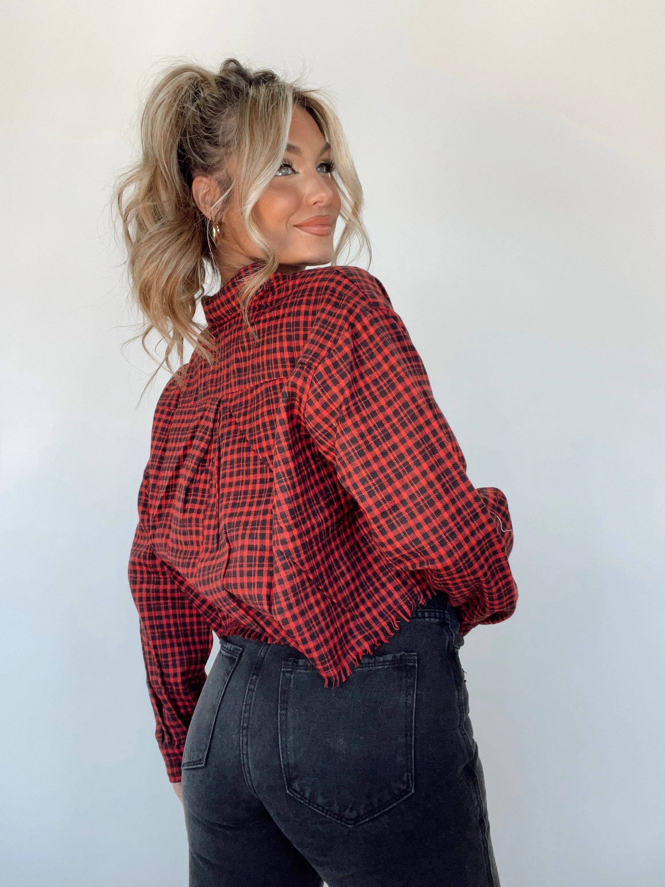 Red By The Fire Plaid Top sold by LANE 201 product image thumbnail 2
