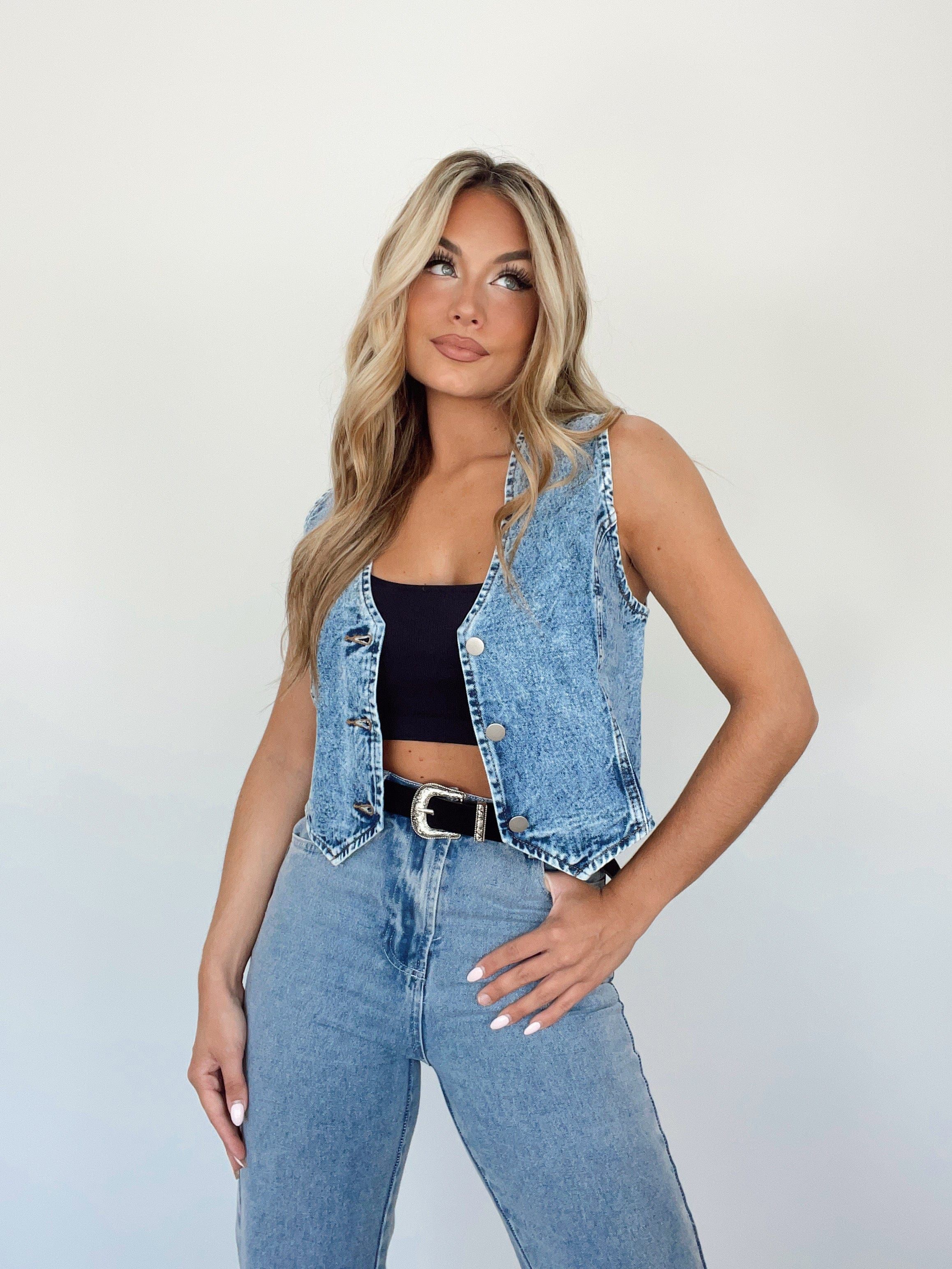 Vintage Denim Vest sold by LANE 201