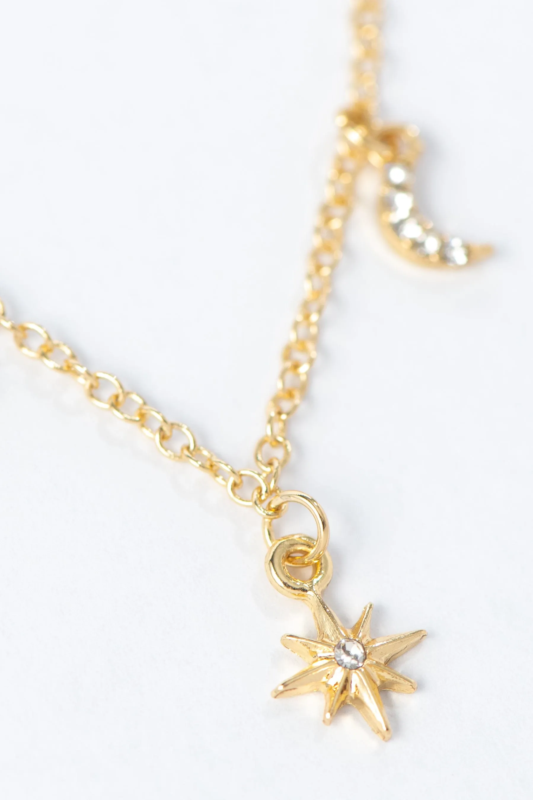 Gold Star And Moon Necklace sold by LANE 201 product image thumbnail 2