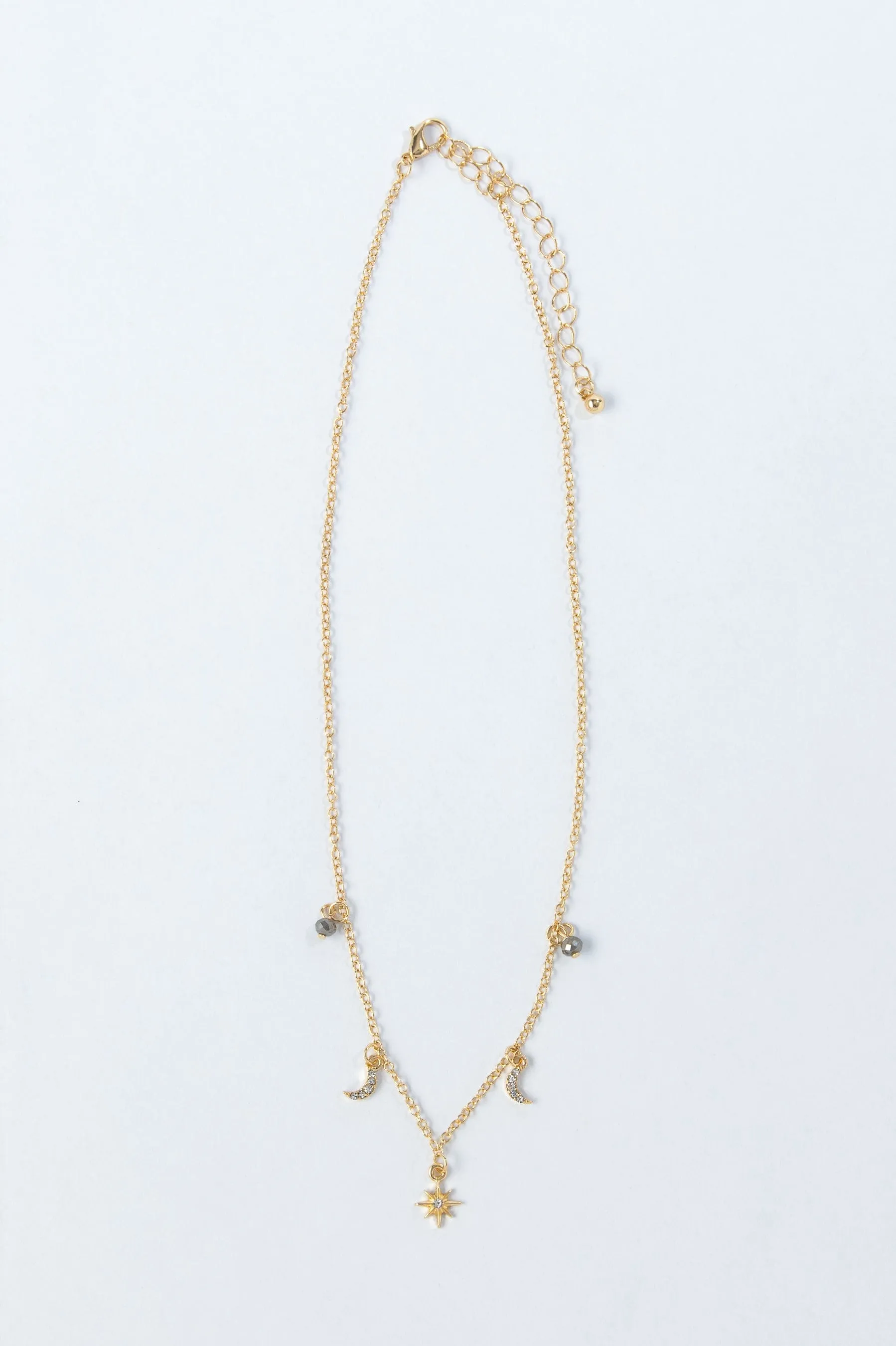 Gold Star And Moon Necklace sold by LANE 201