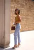 Vintage Wash Cropped Straight Denim sold by LANE 201