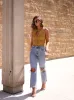 Vintage Wash Cropped Straight Denim sold by LANE 201