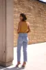 Vintage Wash Cropped Straight Denim sold by LANE 201