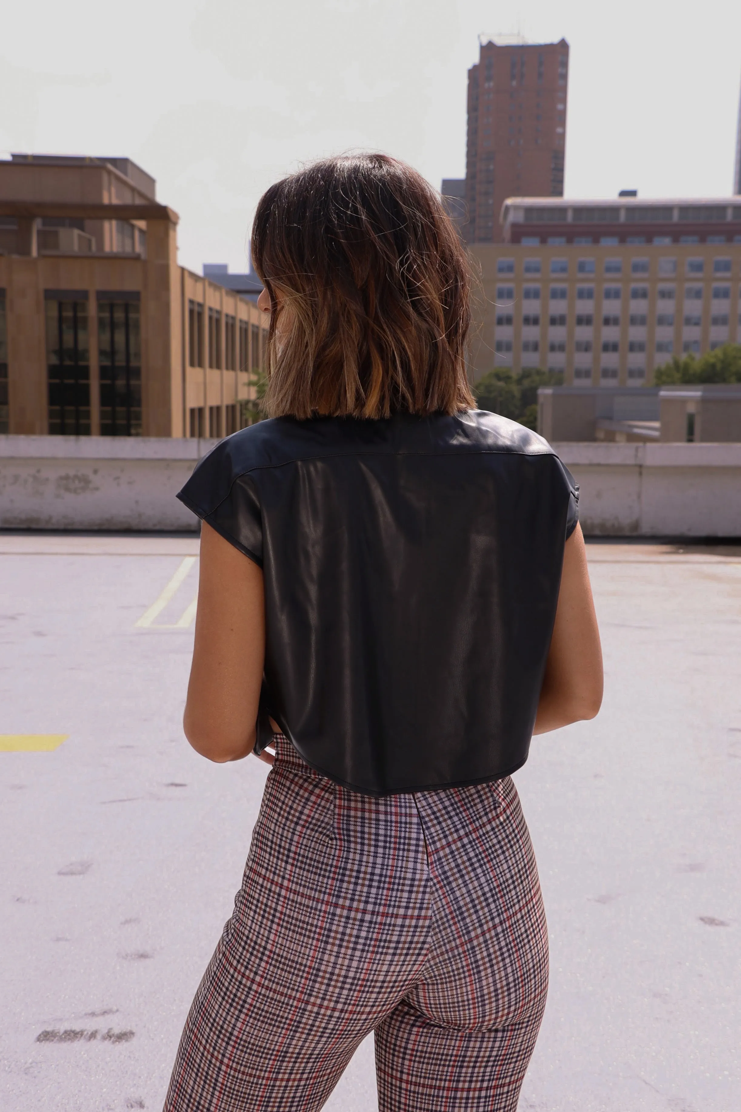 Faux Leather Vest sold by LANE 201 product image thumbnail 3