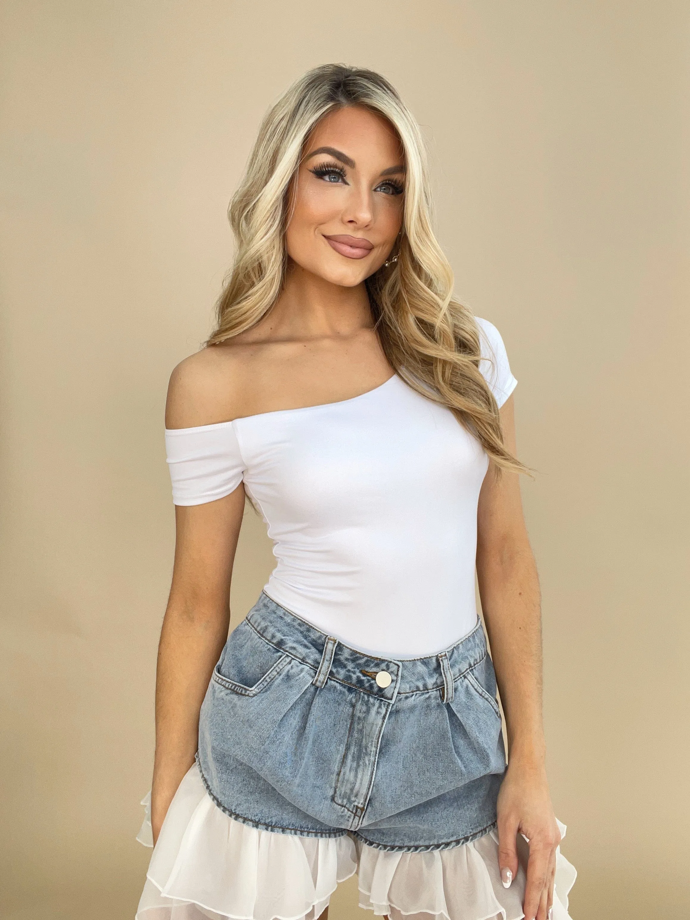 Off The Shoulder Bodysuit sold by LANE 201