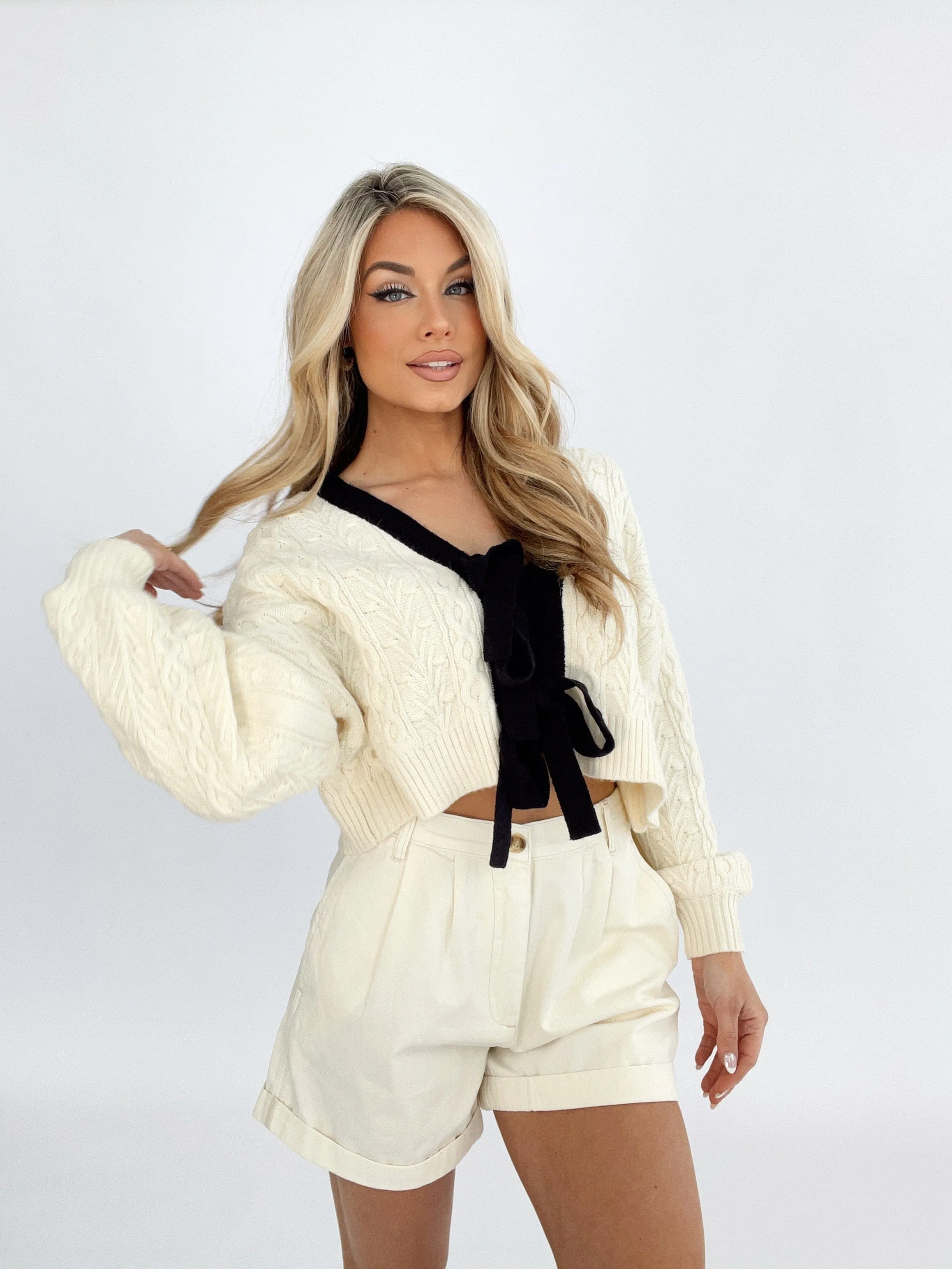 Chic Bow Charm Cardigan sold by LANE 201 product image thumbnail 4