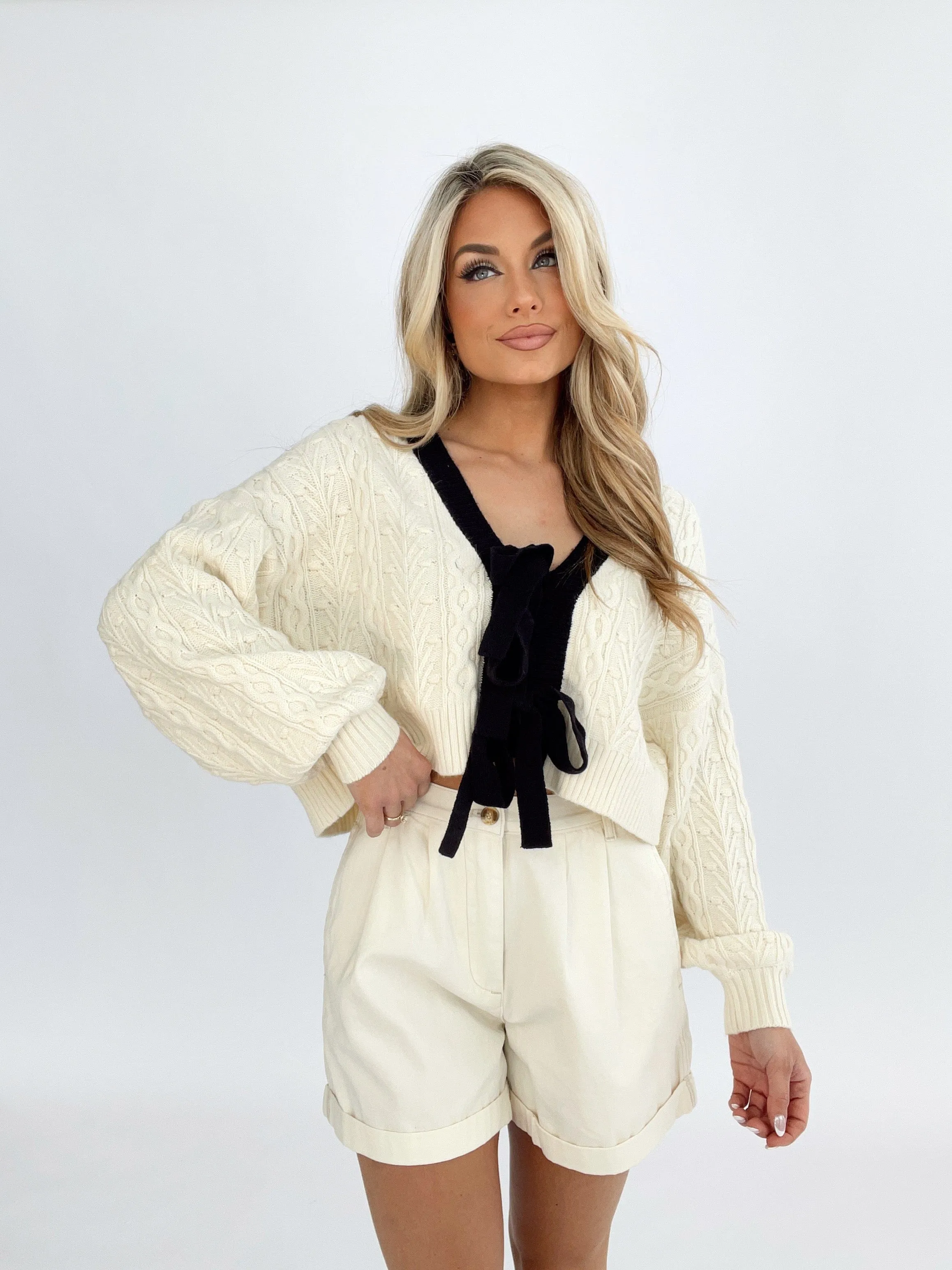 Chic Bow Charm Cardigan sold by LANE 201 product image thumbnail 3