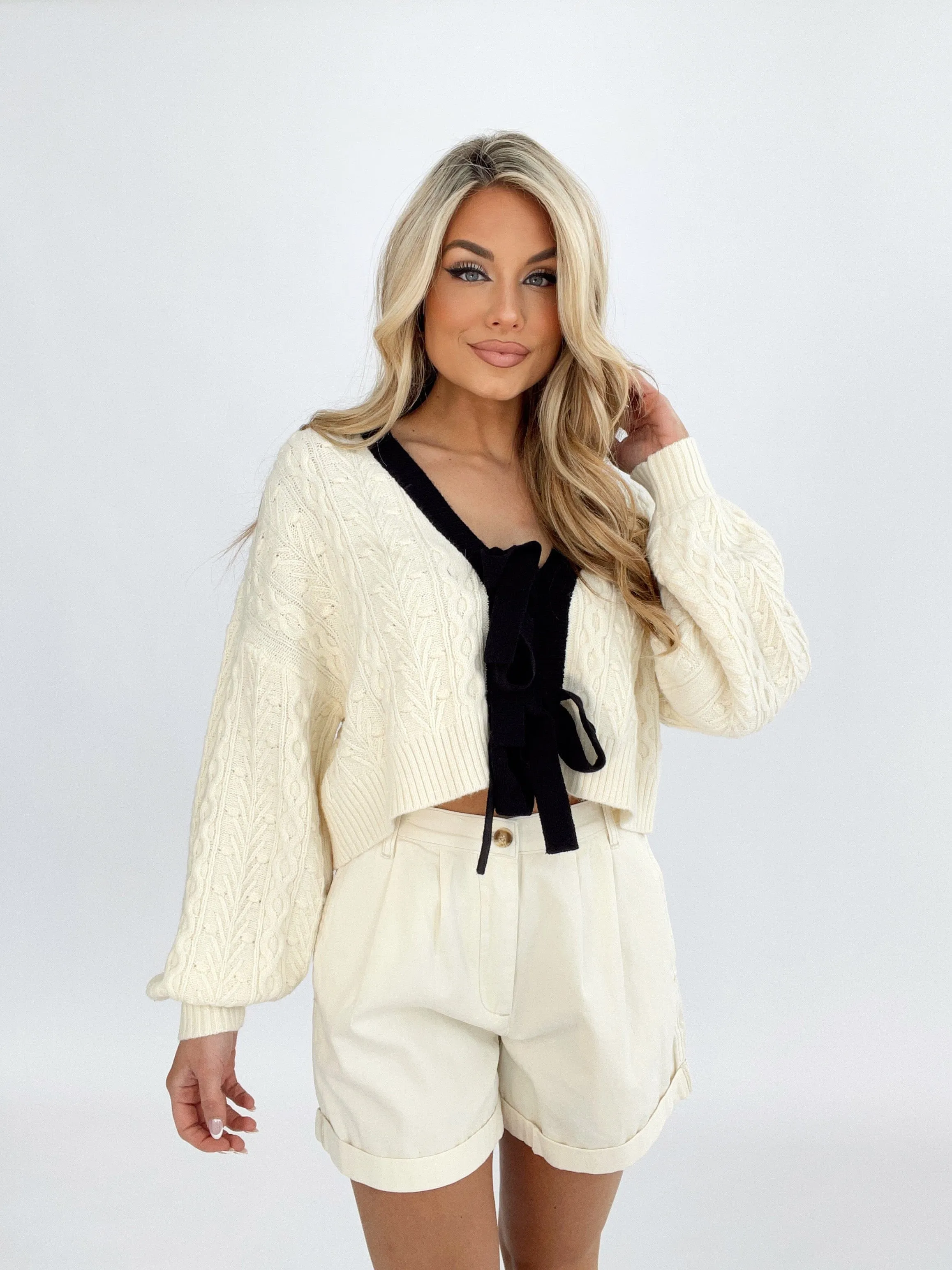 Chic Bow Charm Cardigan sold by LANE 201 product image thumbnail 5