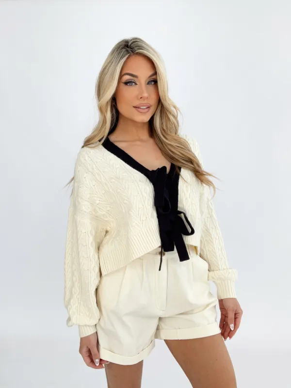 Chic Bow Charm Cardigan made by LANE 201