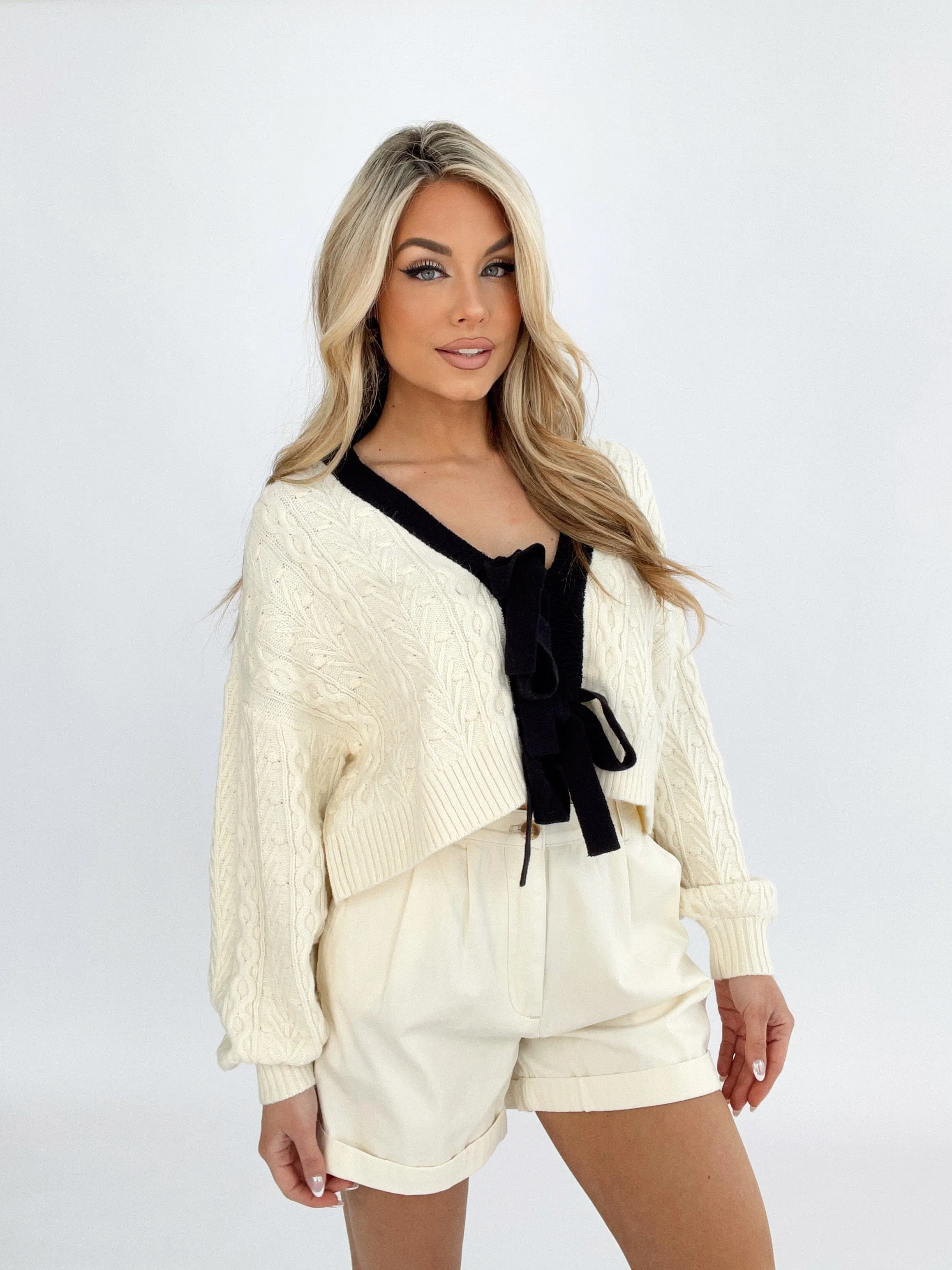 Chic Bow Charm Cardigan sold by LANE 201
