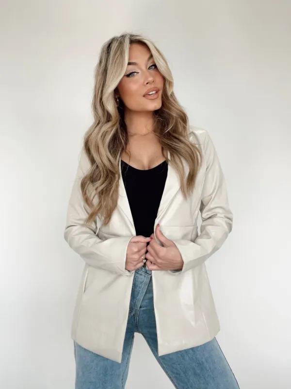 City Strolls Leather Blazer made by LANE 201