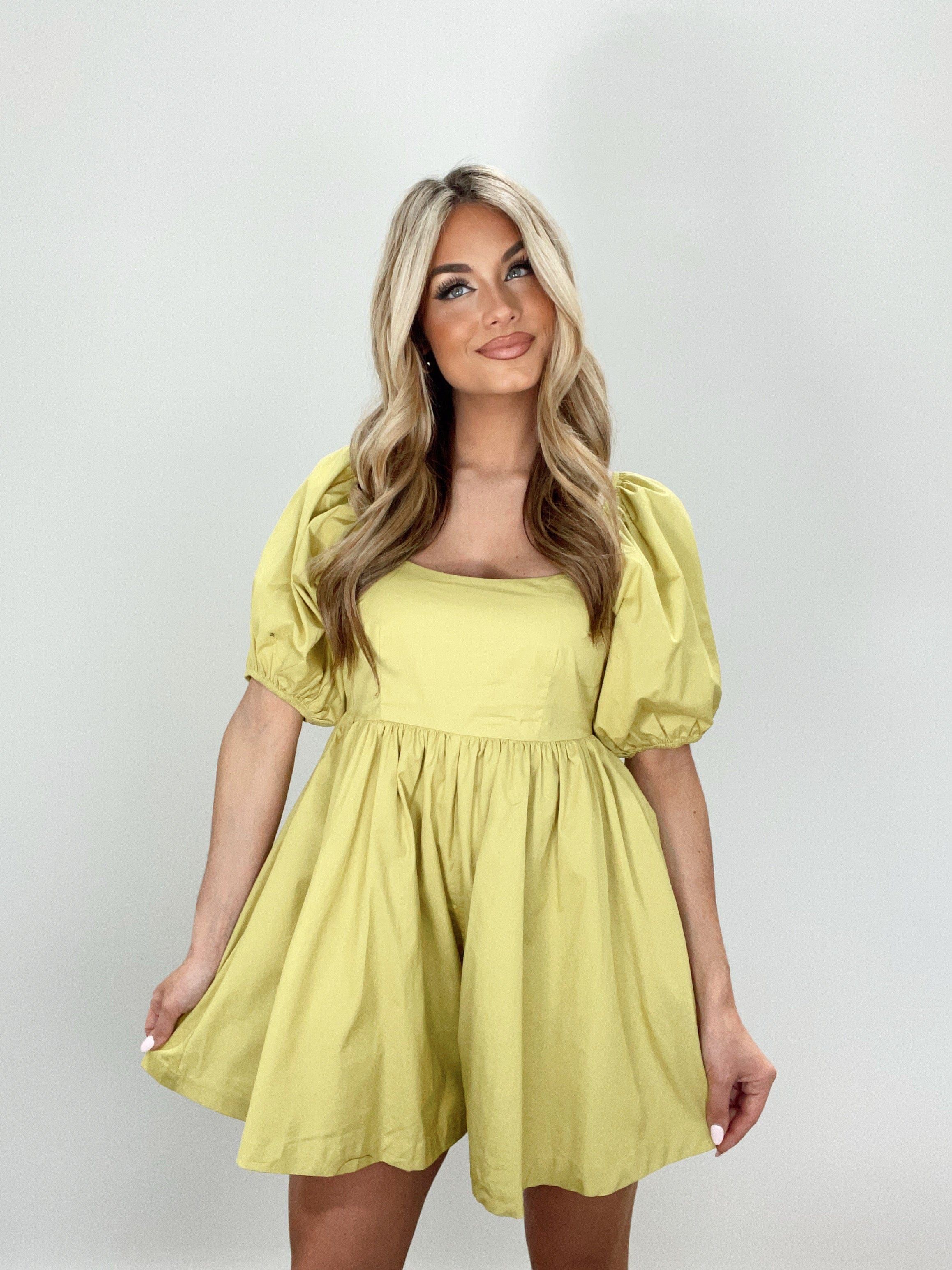 Lime Babydoll Romper sold by LANE 201 product image thumbnail 5