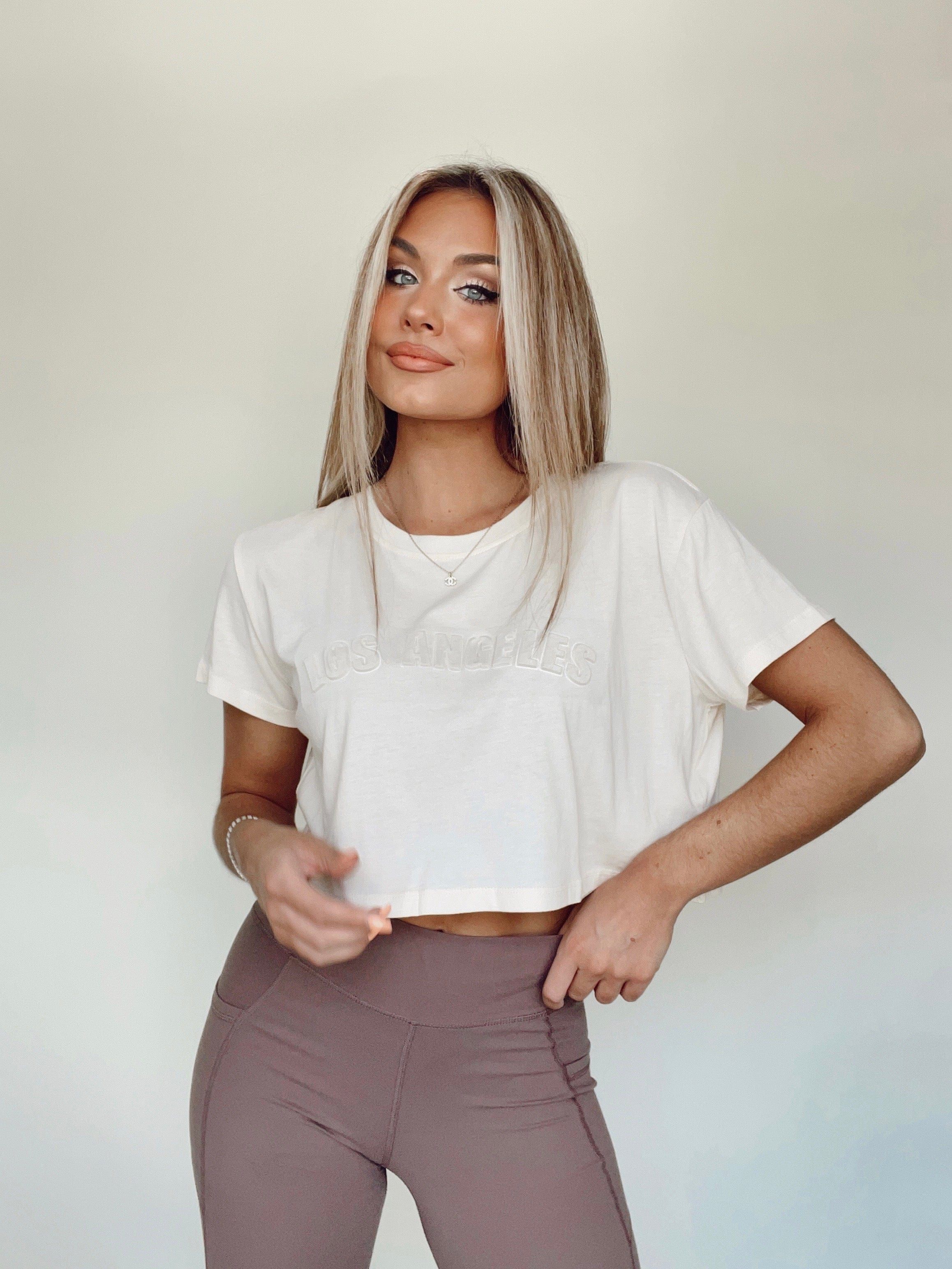 Los Angeles Cropped Graphic Tee sold by LANE 201 product image thumbnail 3