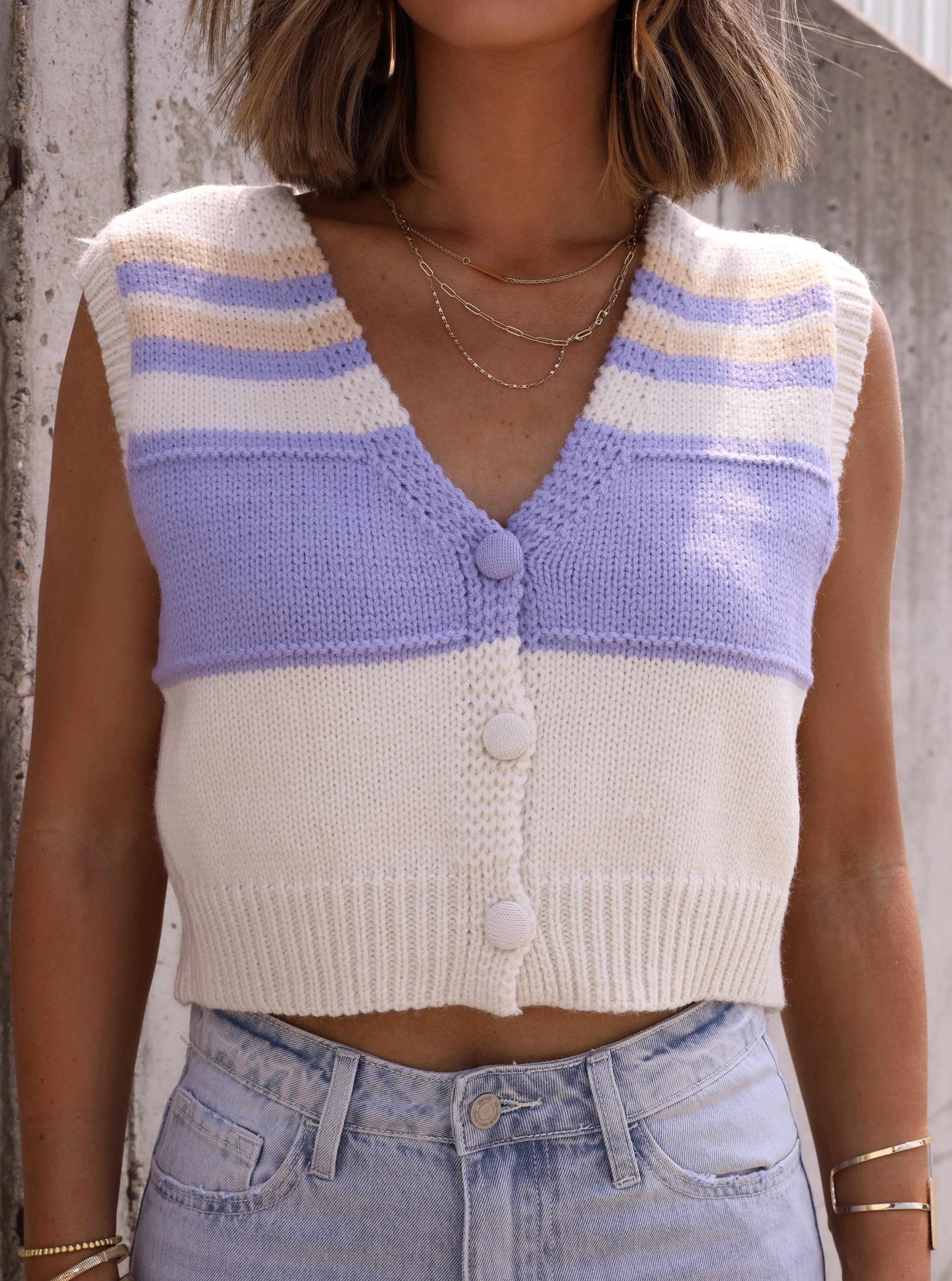 Happy Place Sweater Vest sold by LANE 201 product image thumbnail 3