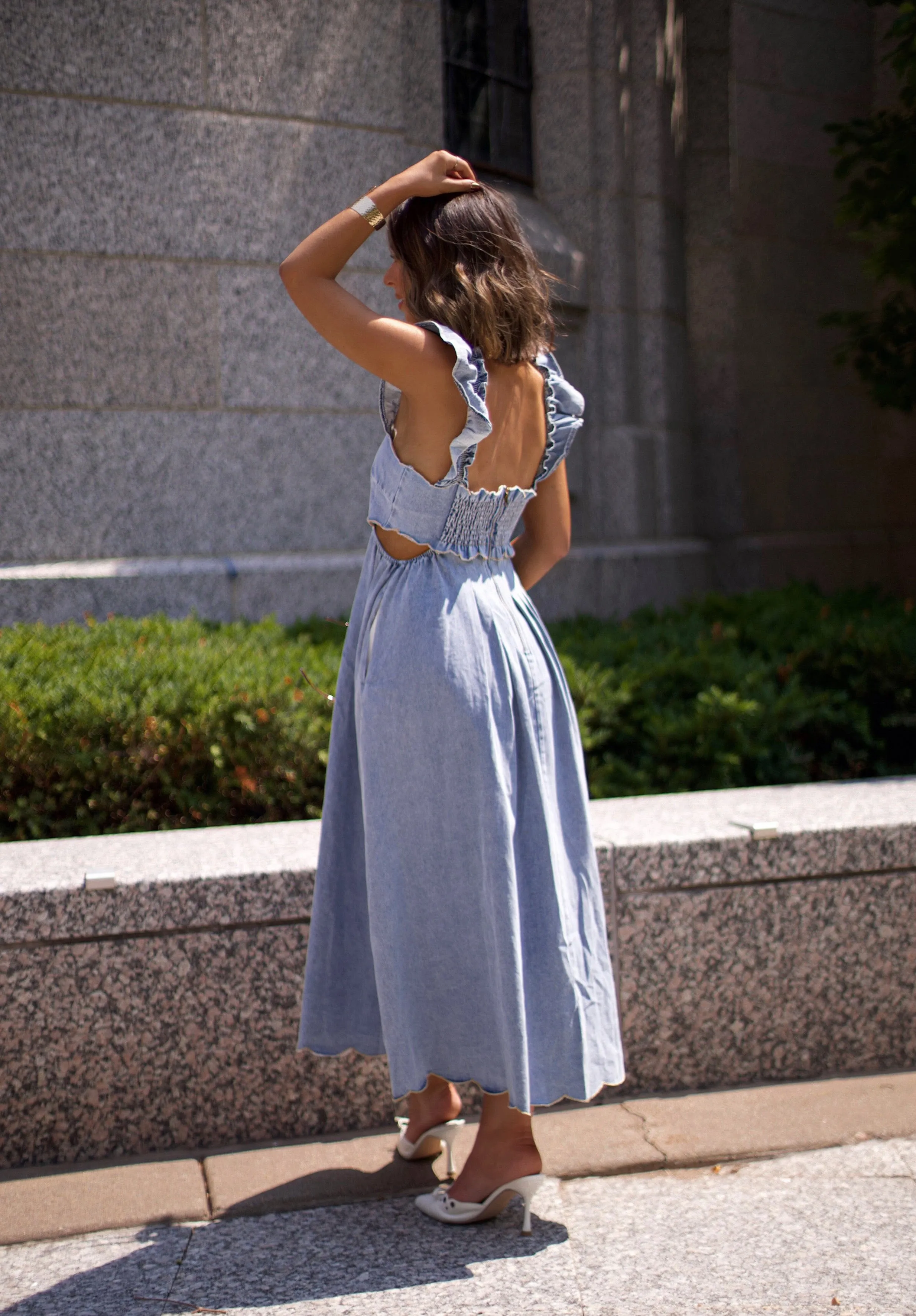 Scallop Edge Midi Dress sold by LANE 201 product image thumbnail 2