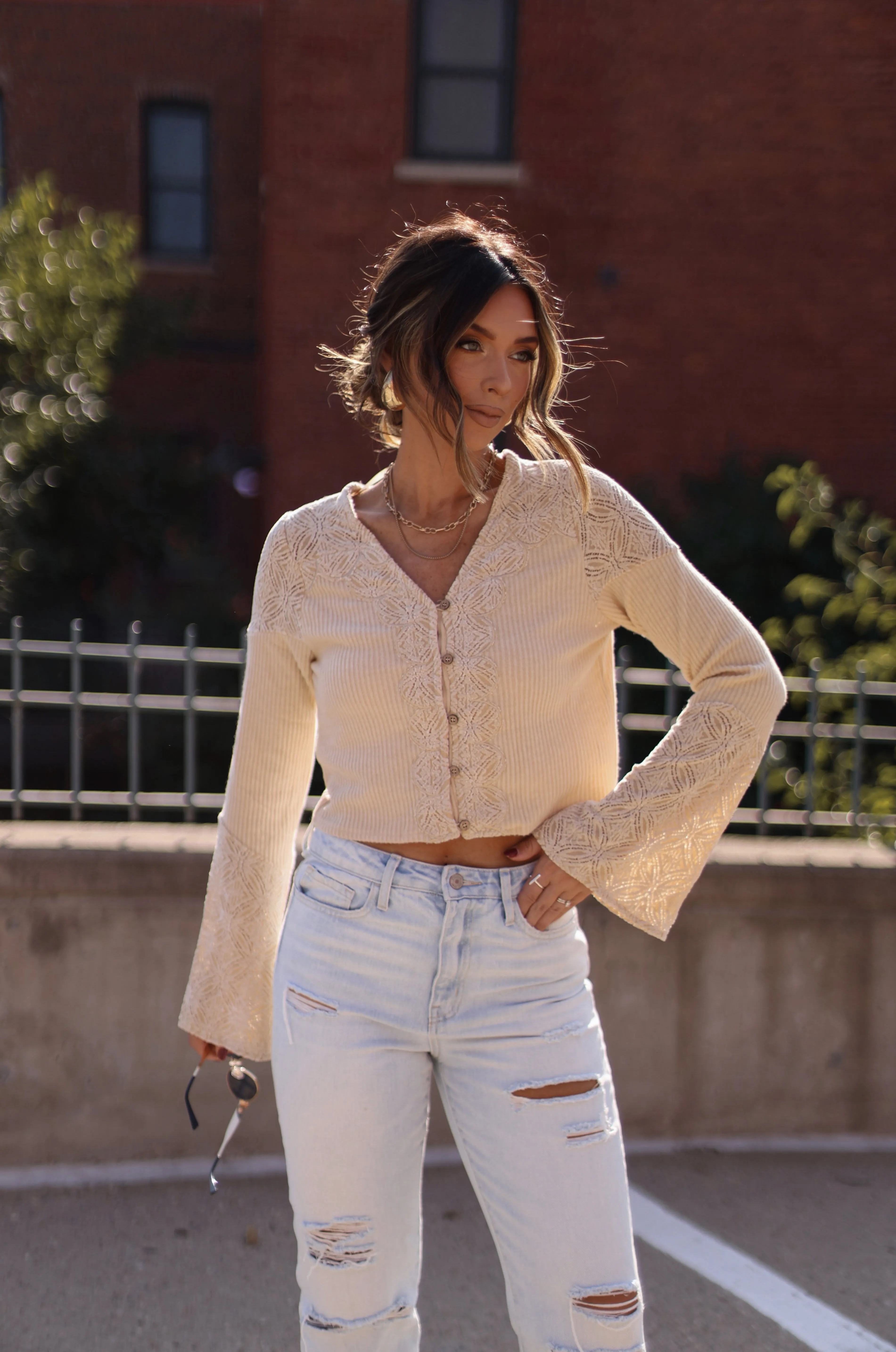 Leaves And Lace Top sold by LANE 201