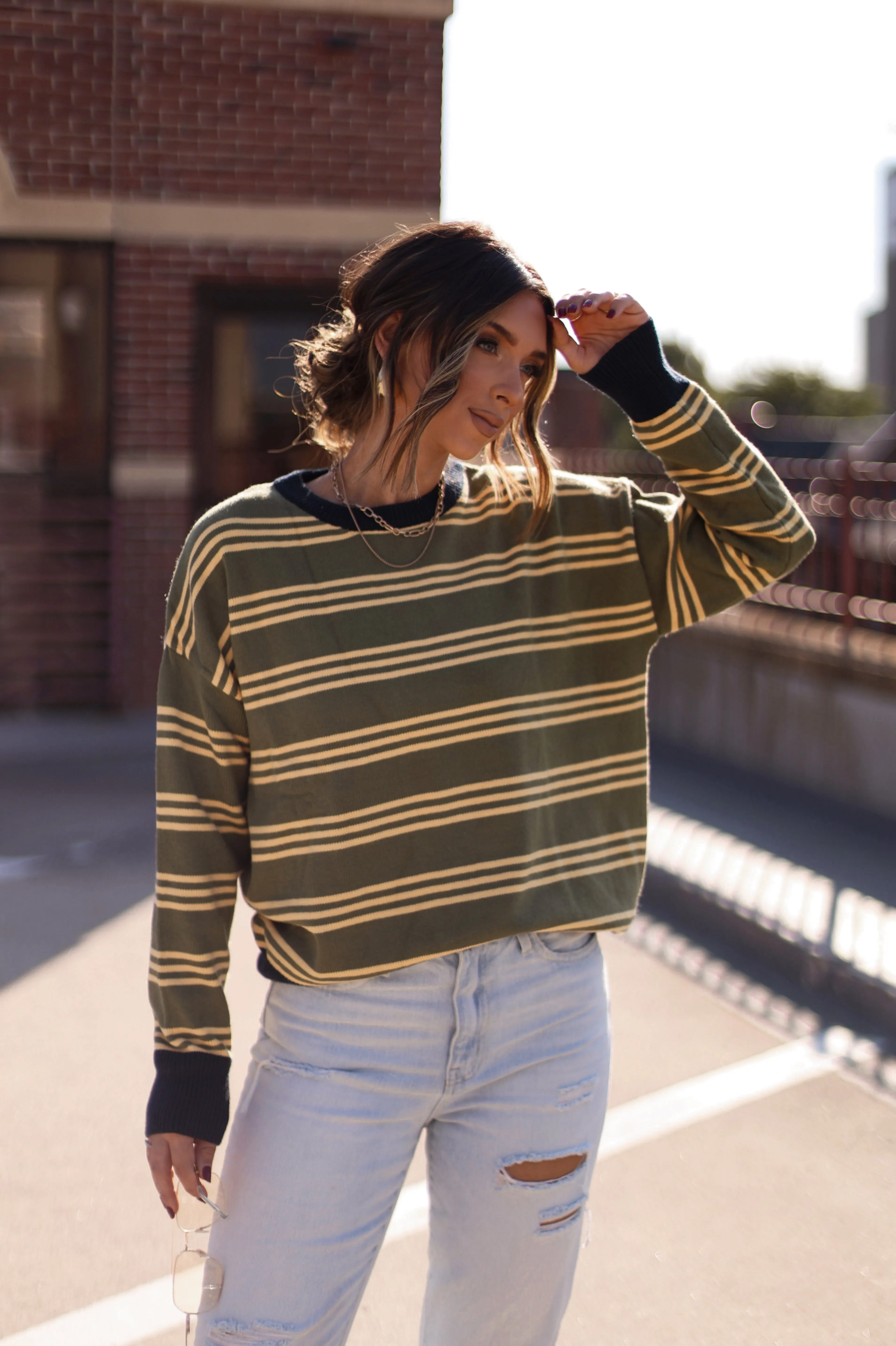 Harvest Stripes Sweater sold by LANE 201