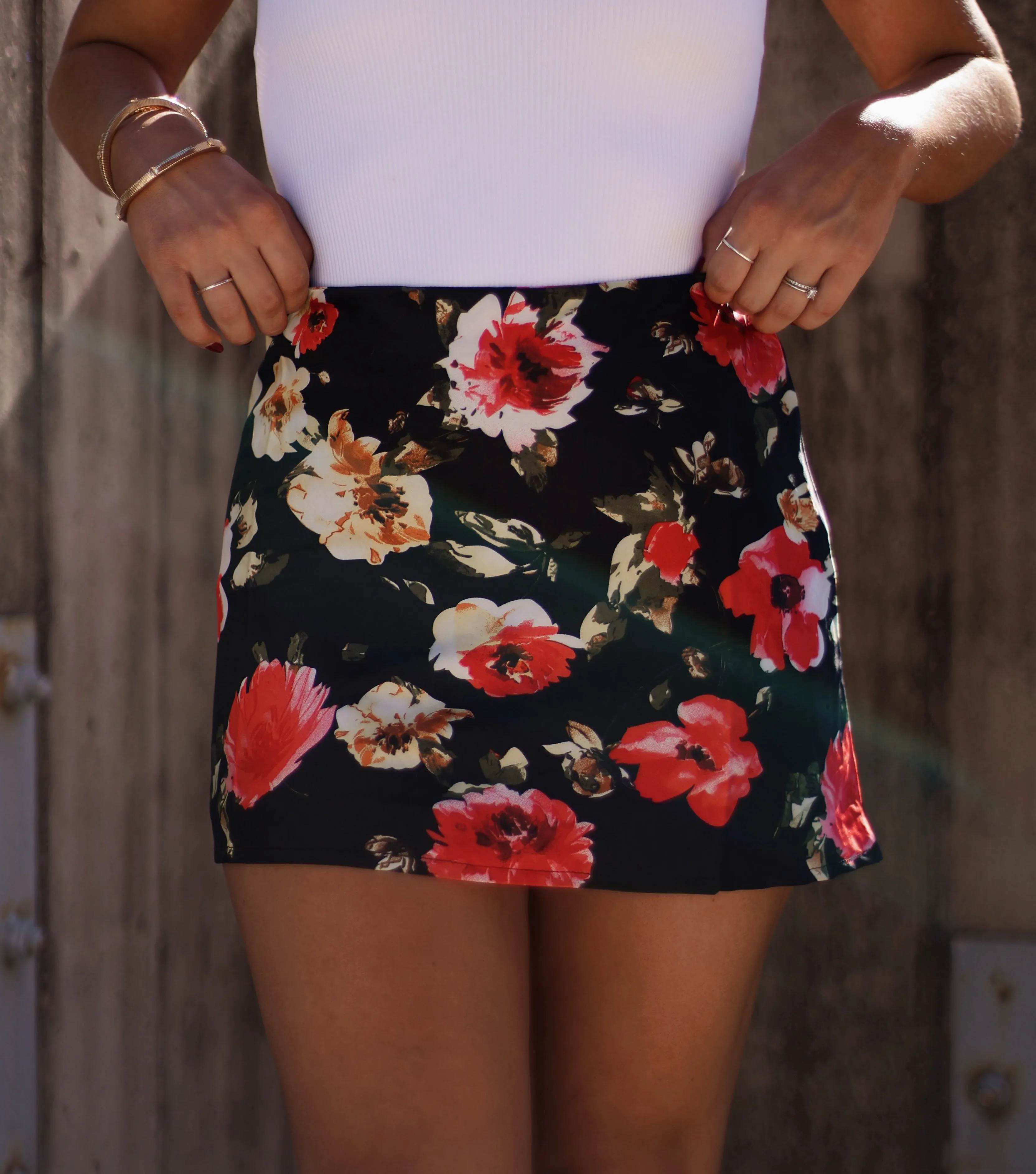 Floral Elegance Mini Skirt sold by LANE 201