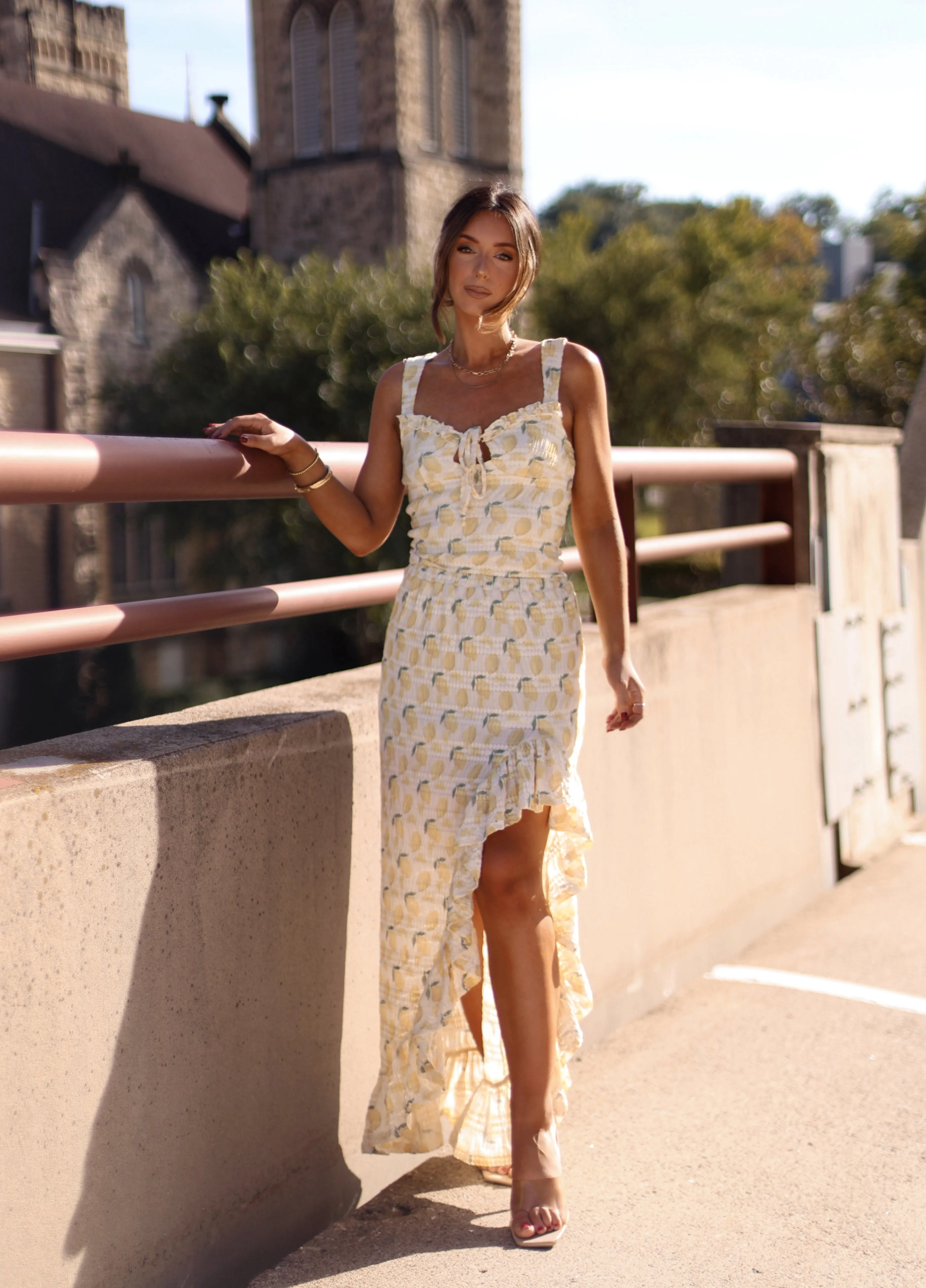 Lemon Lace Maxi Skirt sold by LANE 201 product image thumbnail 3
