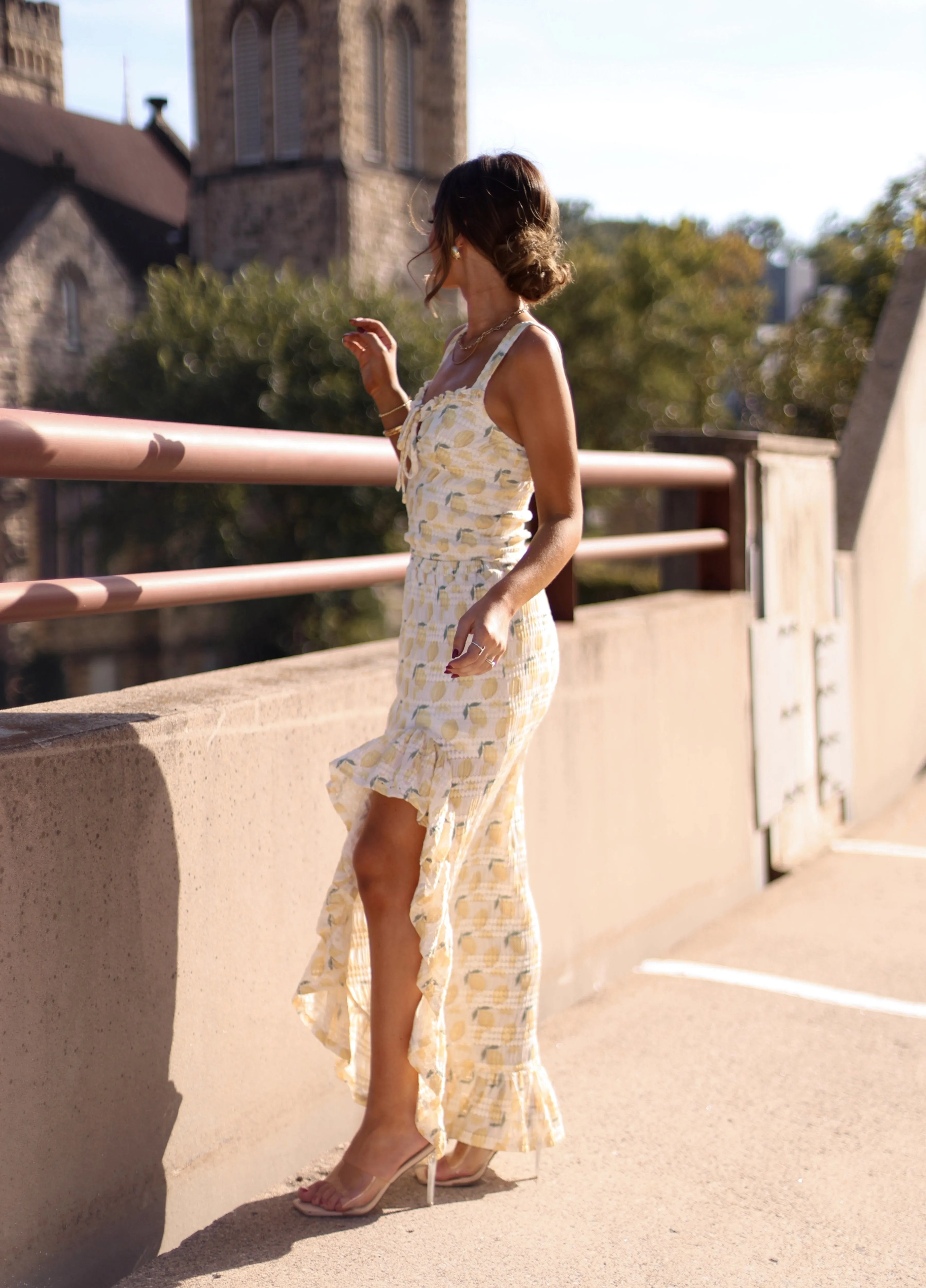 Lemon Lace Maxi Skirt sold by LANE 201 product image thumbnail 4