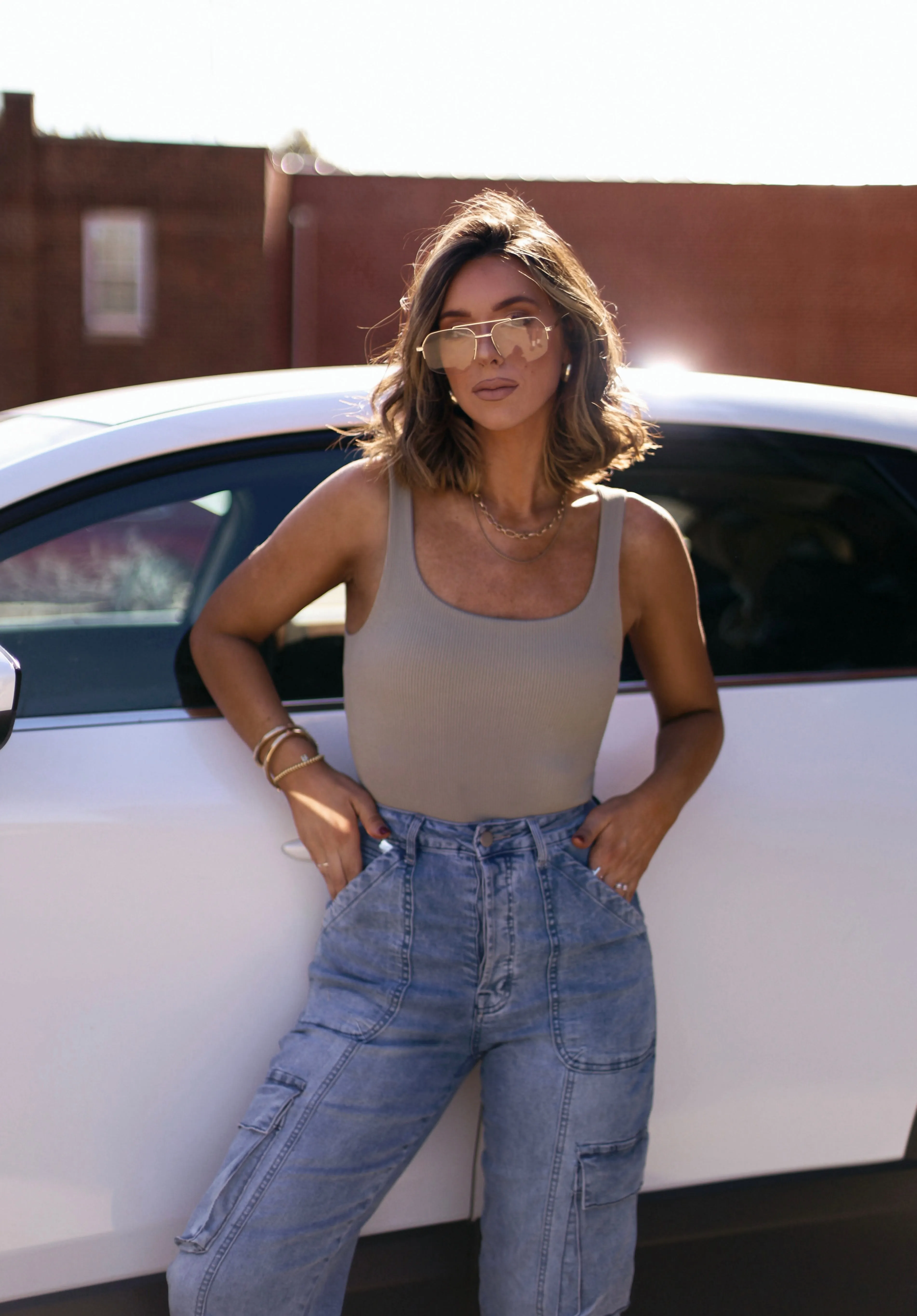 Square Neck Staple Bodysuit sold by LANE 201