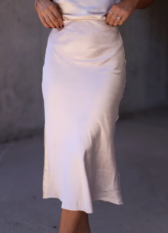 Sleek Satin Skirt sold by LANE 201