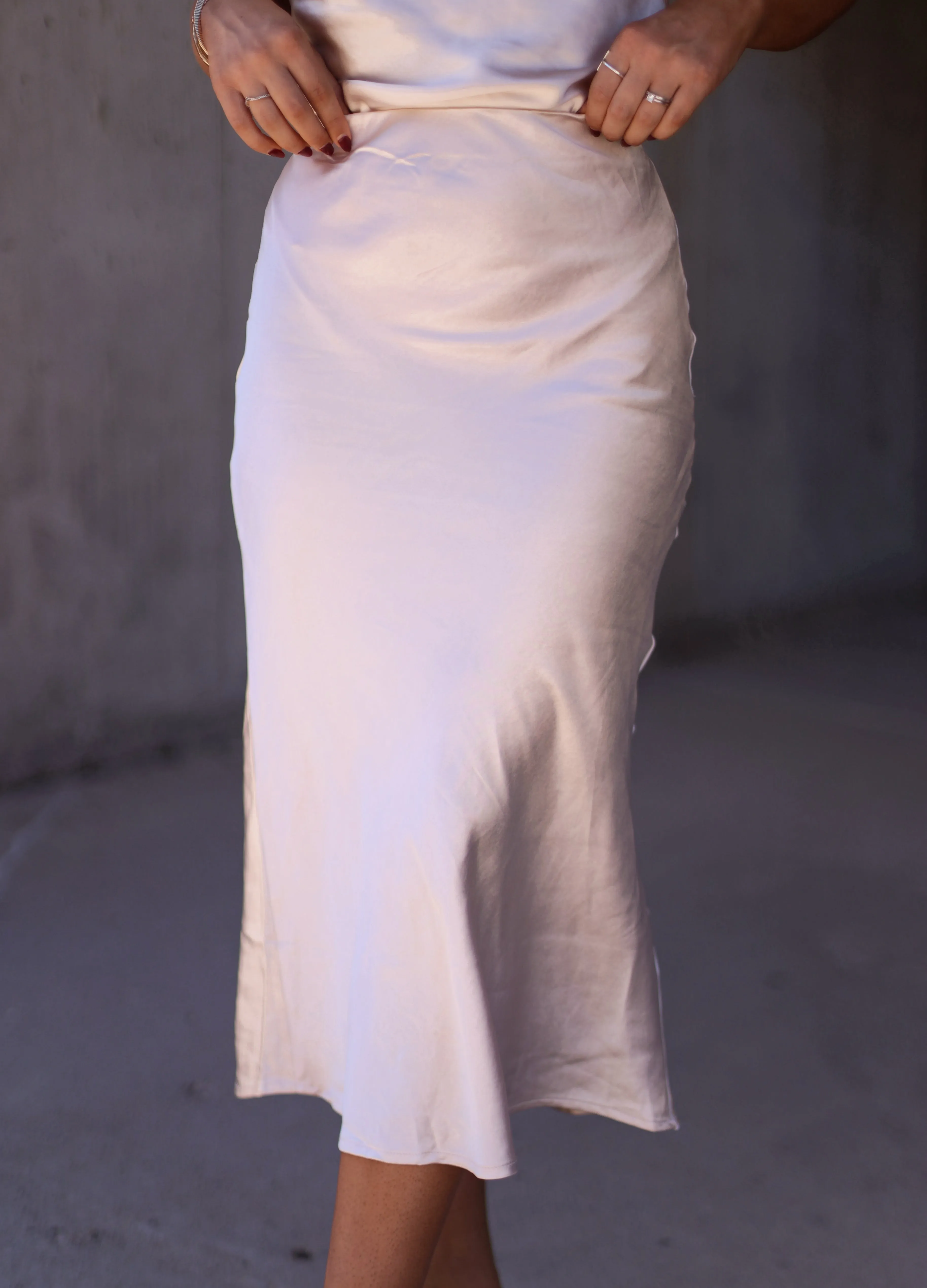 Sleek Satin Skirt sold by LANE 201