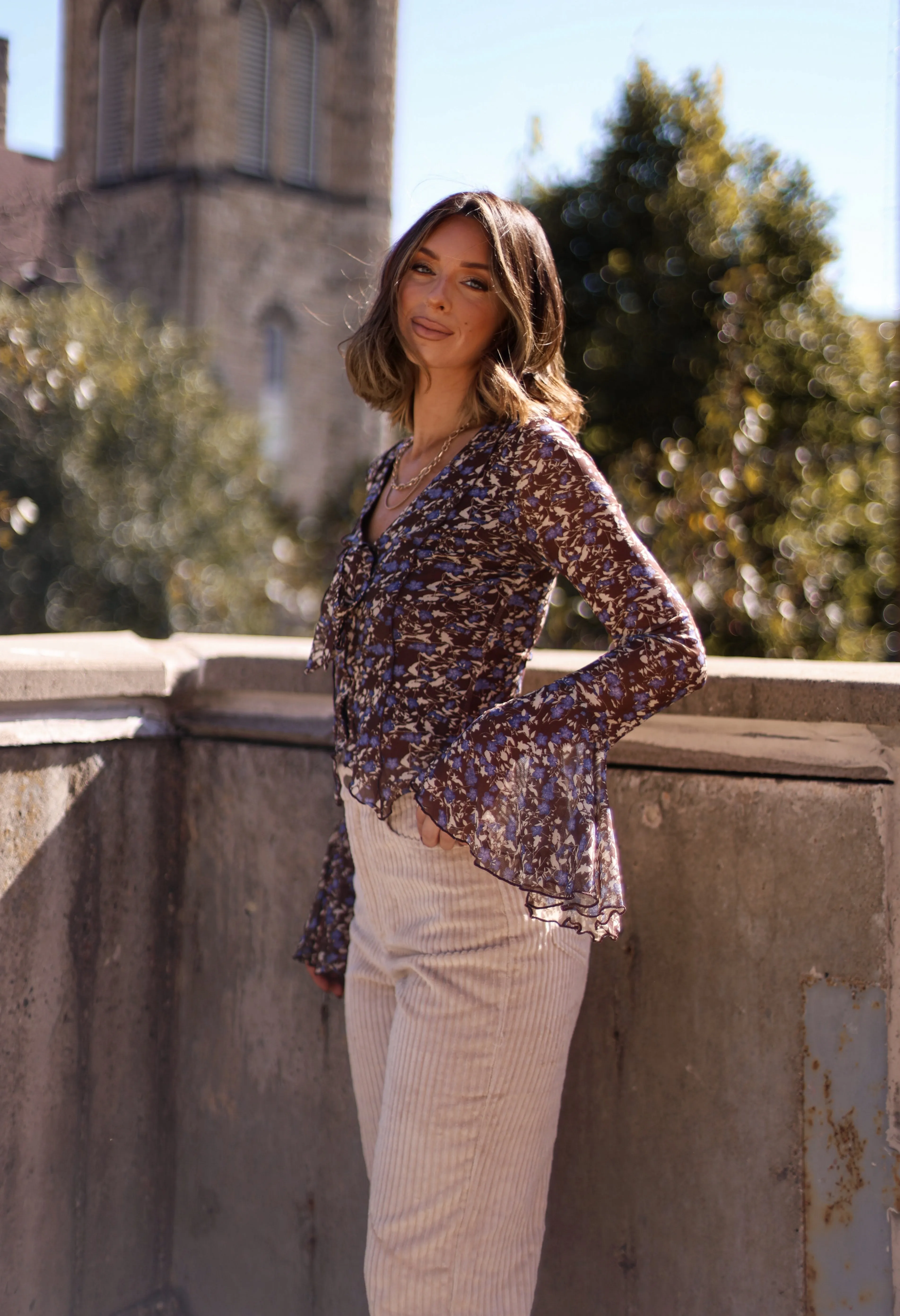 Falling Leaf Floral Top sold by LANE 201 product image thumbnail 4