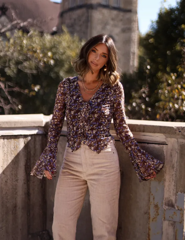 Falling Leaf Floral Top sold by LANE 201