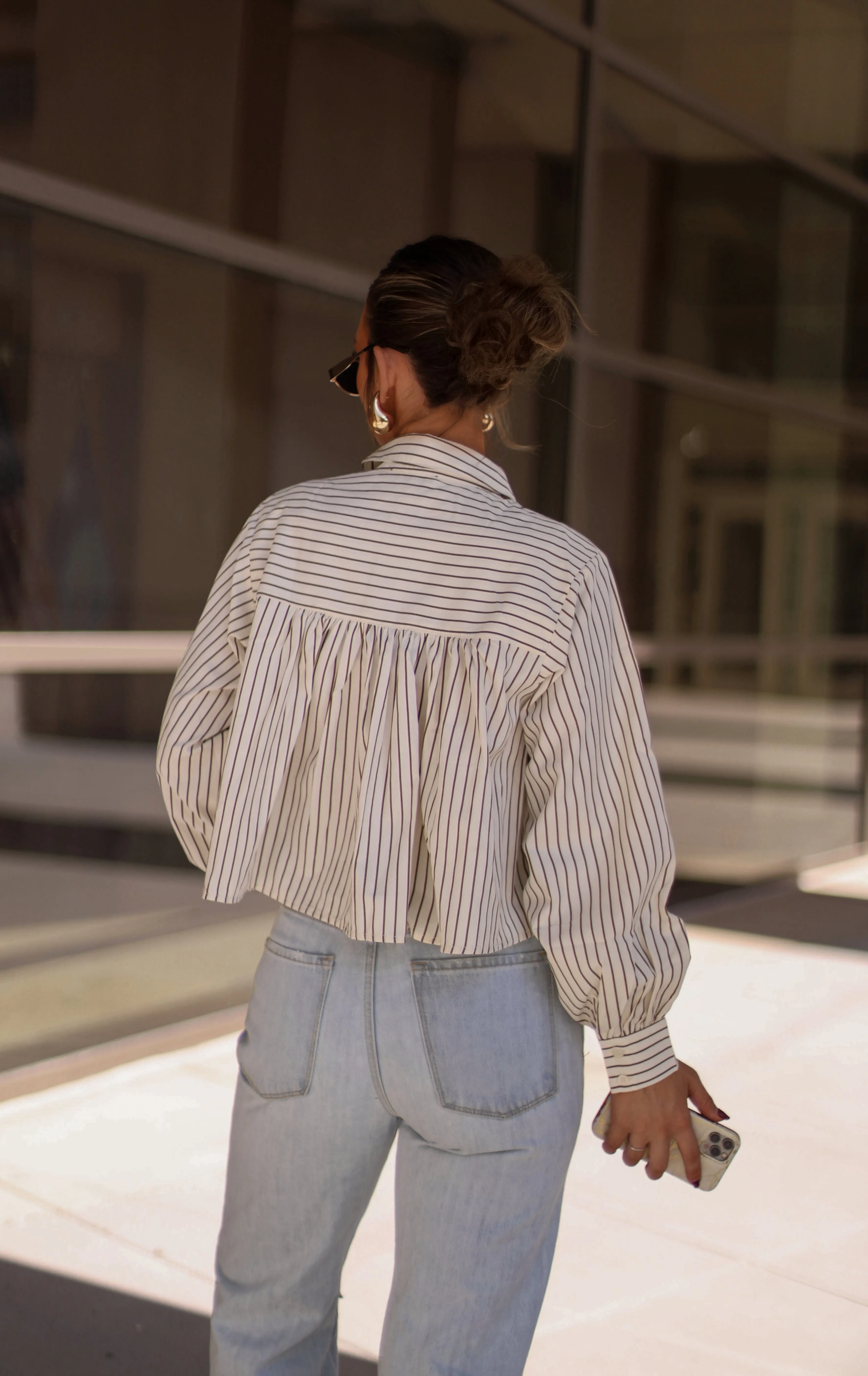 Pleated Striped Button Down sold by LANE 201 product image thumbnail 2