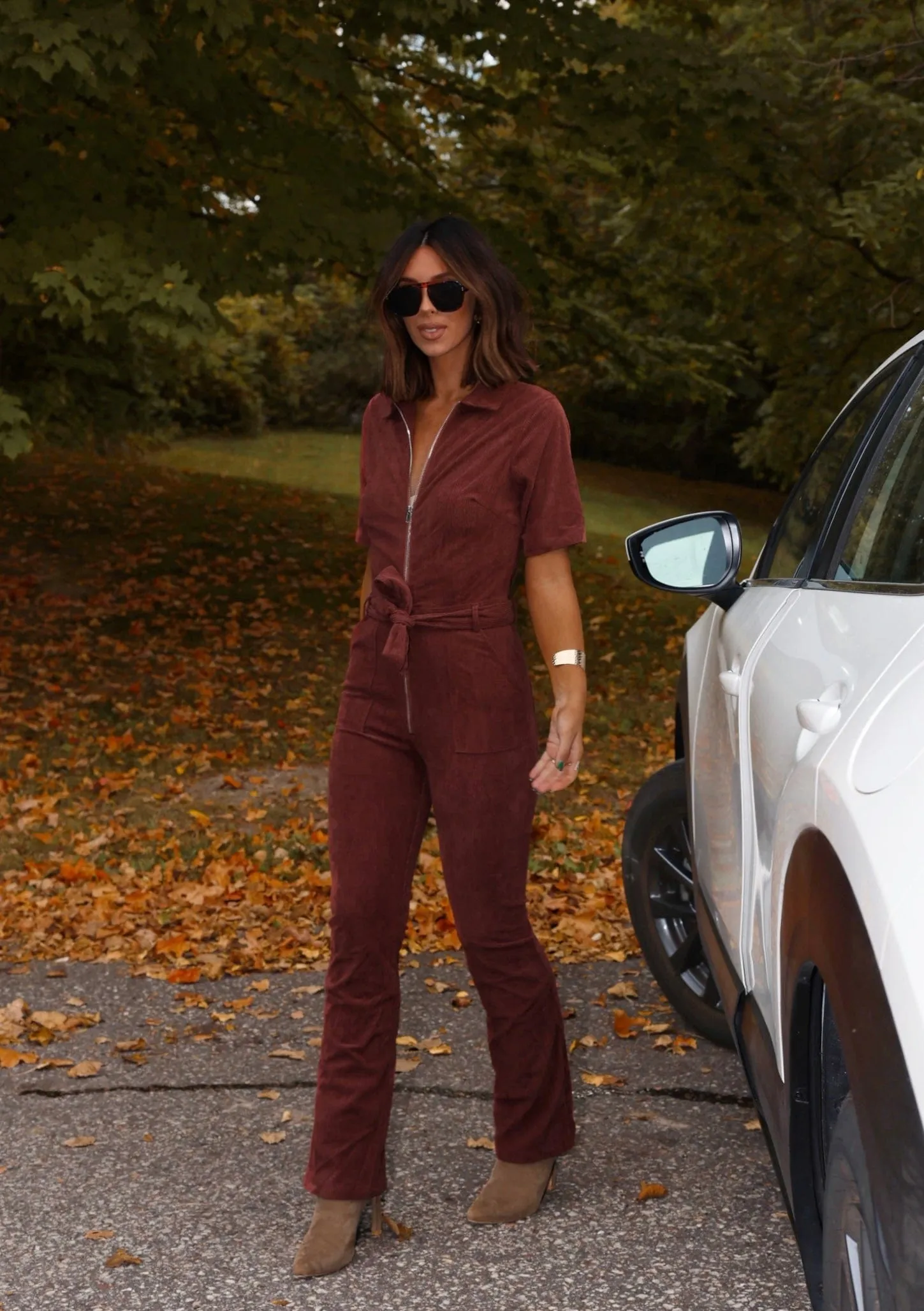 Dark Rust Corduroy Jumpsuit sold by LANE 201 product image thumbnail 5