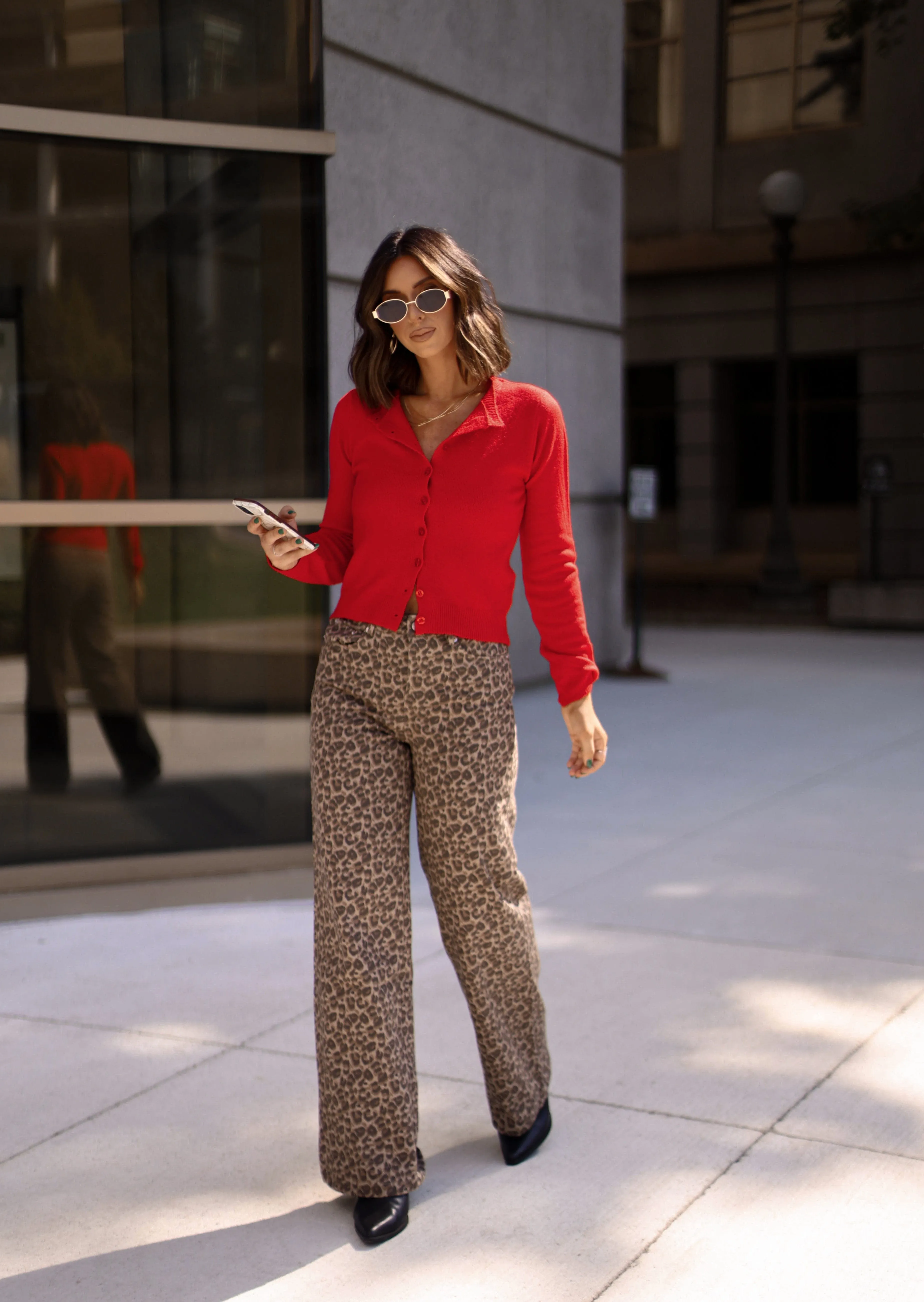 Leopard Wide Leg Pant sold by LANE 201 product image thumbnail 4