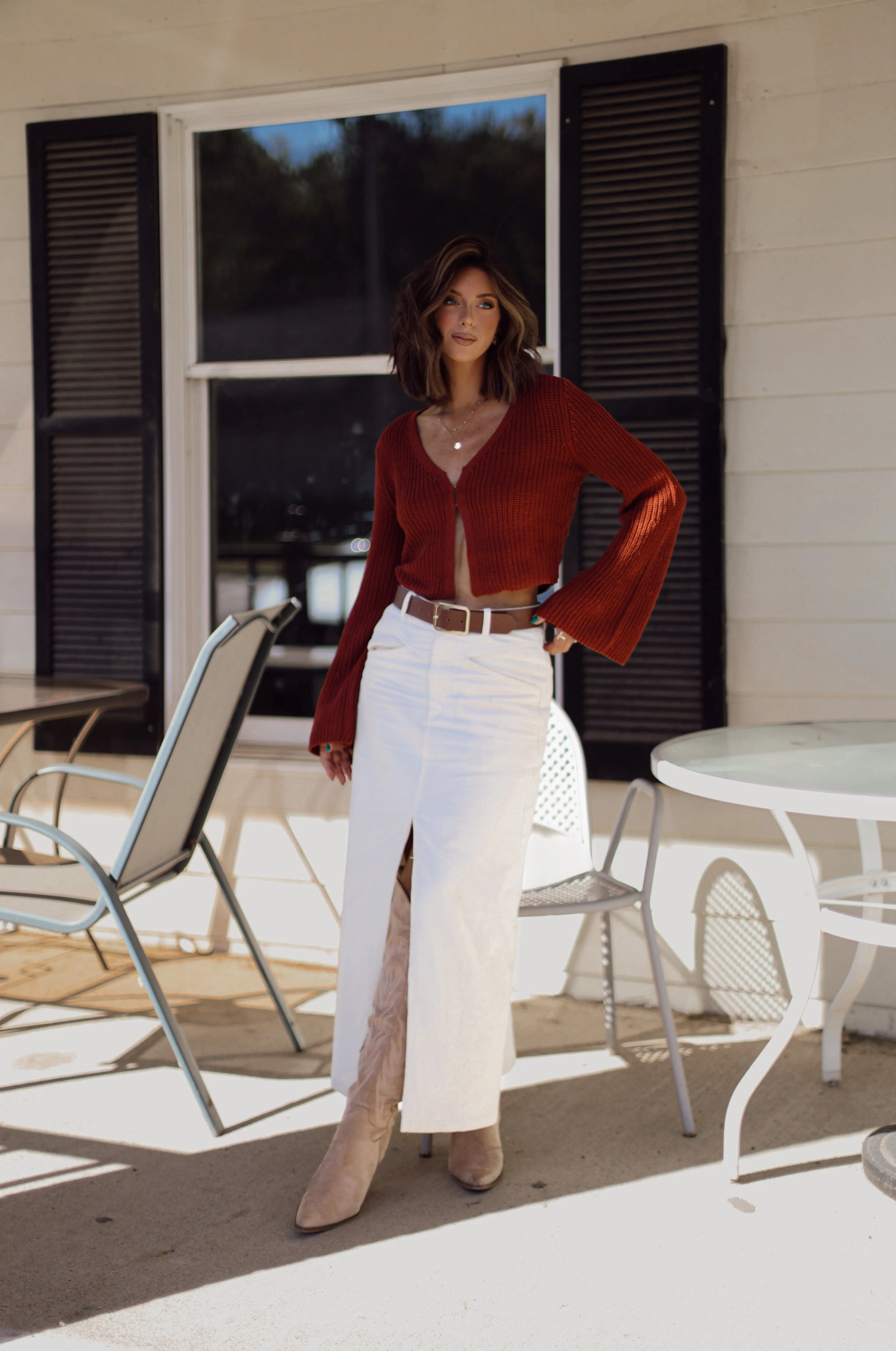 Rust Crochet Cardigan sold by LANE 201 product image thumbnail 5