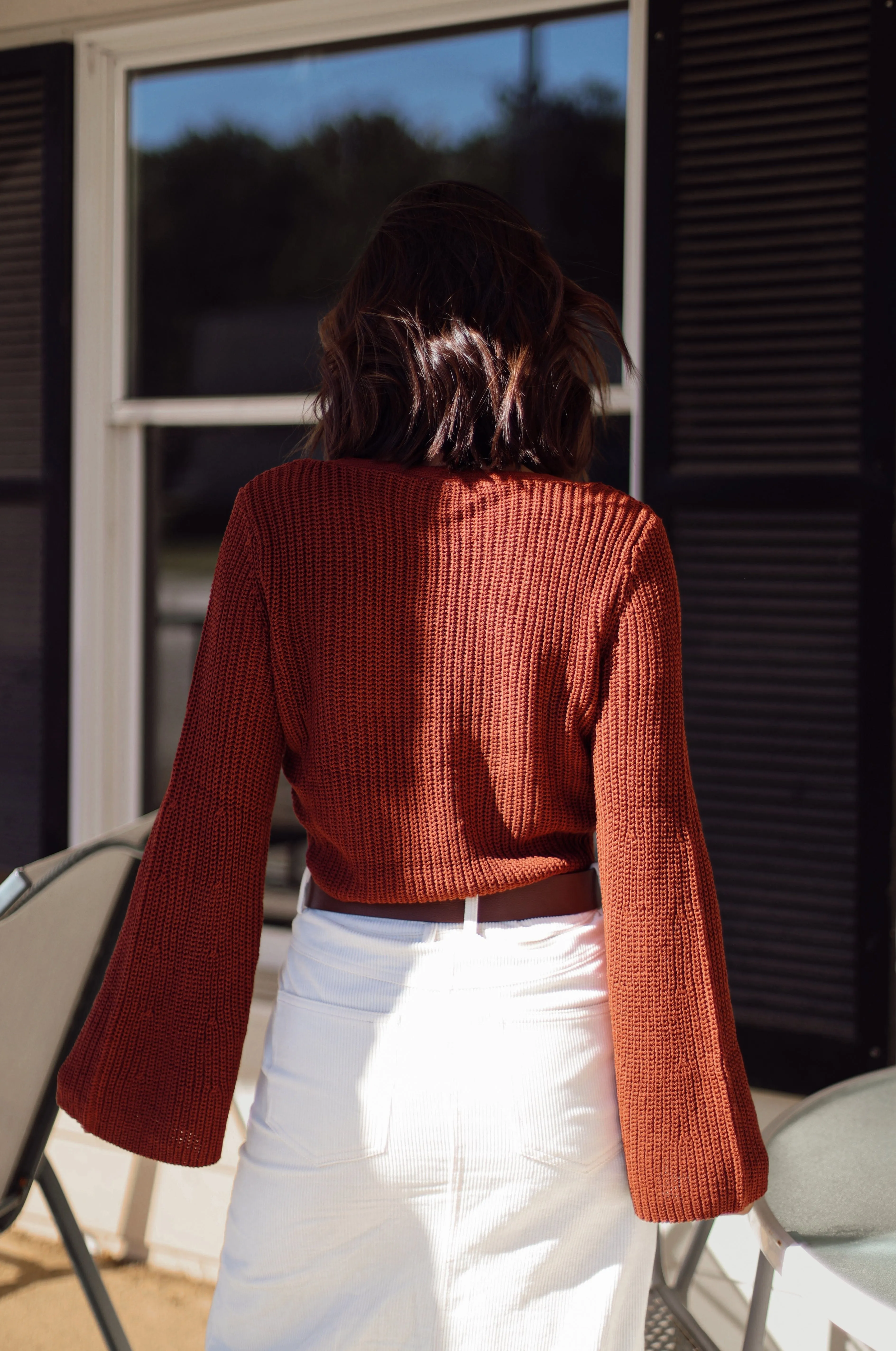 Rust Crochet Cardigan sold by LANE 201 product image thumbnail 3