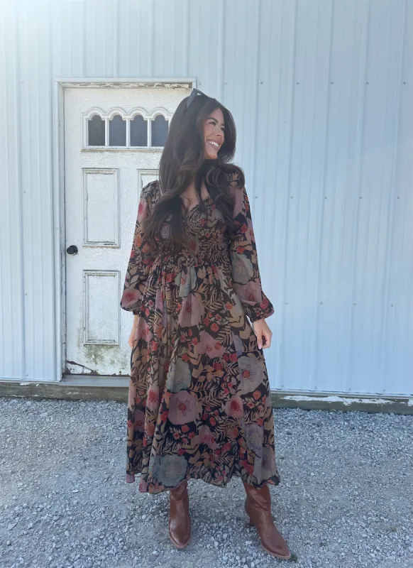 Fall Blooms Maxi Dress sold by LANE 201
