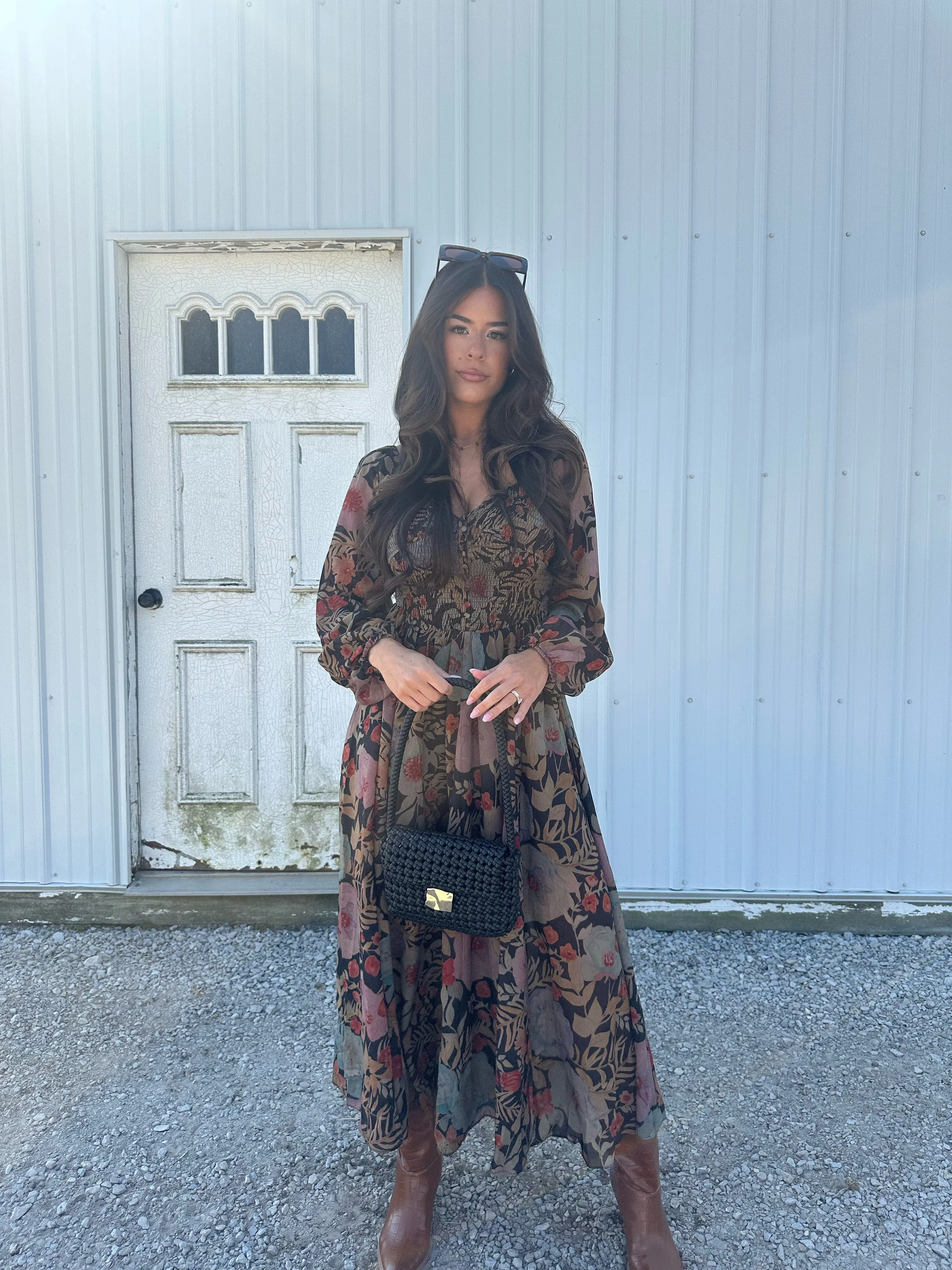 Fall Blooms Maxi Dress sold by LANE 201 product image thumbnail 4