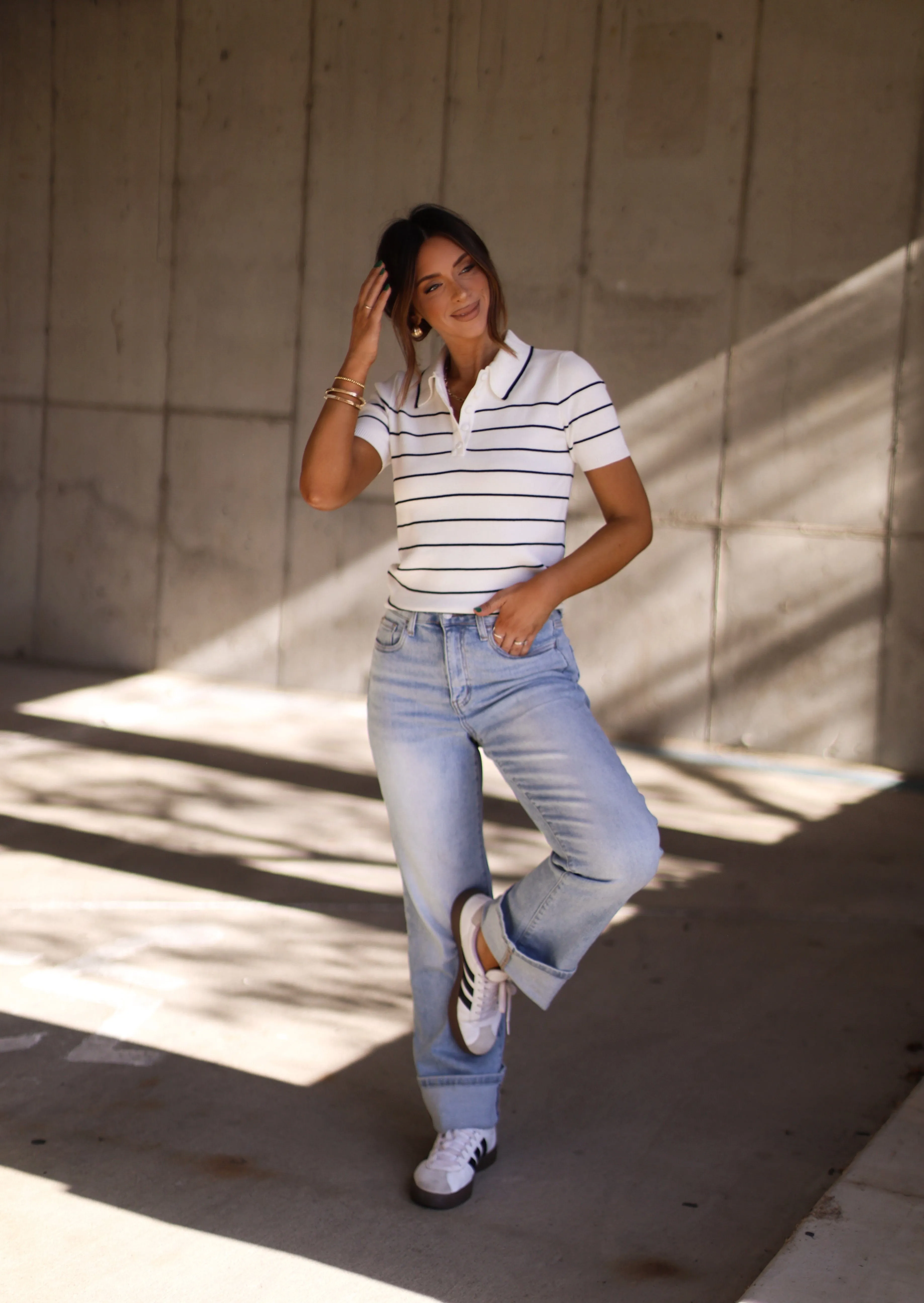 Striped Knit Polo sold by LANE 201 product image thumbnail 5