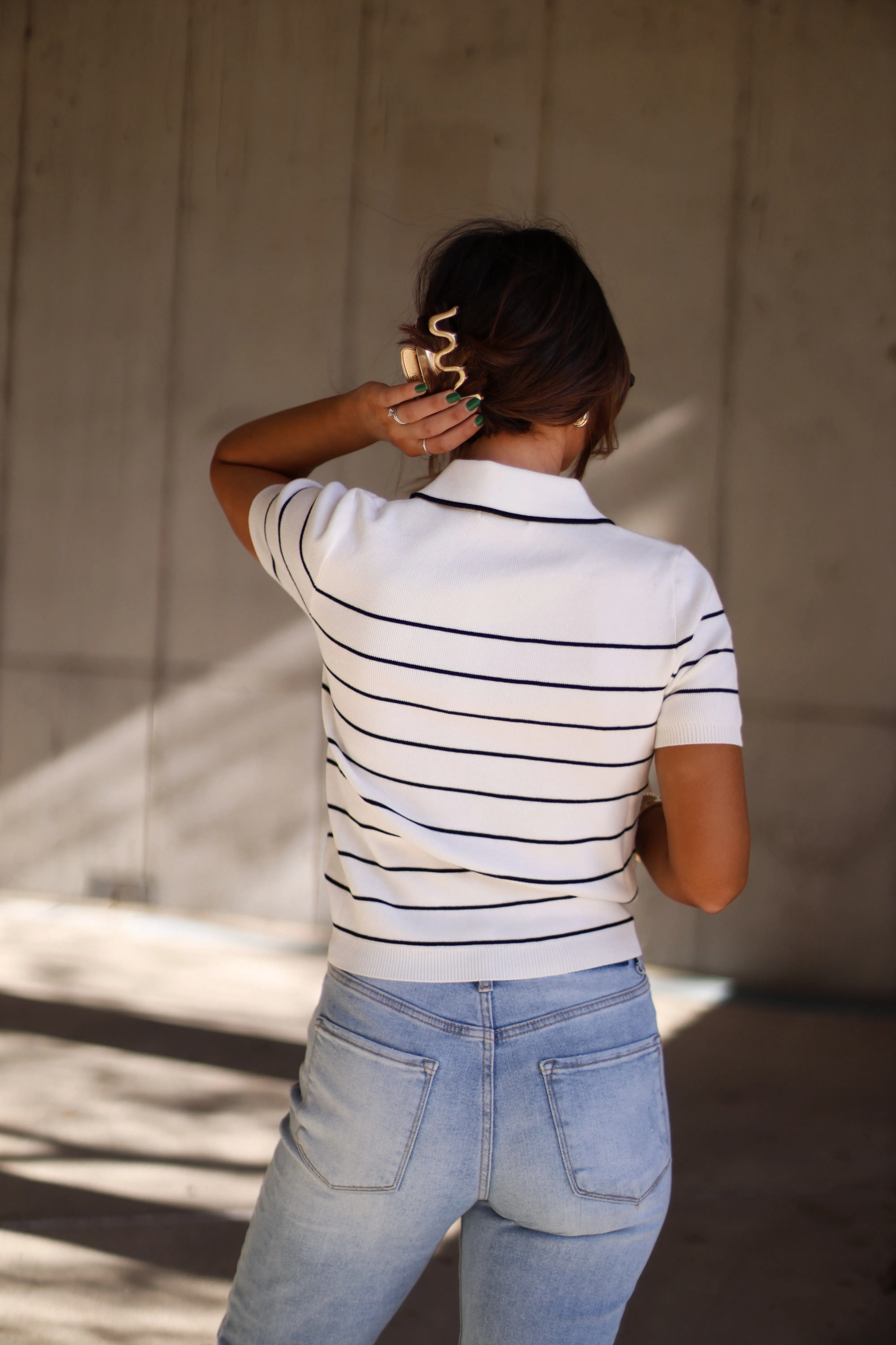 Striped Knit Polo sold by LANE 201 product image thumbnail 2
