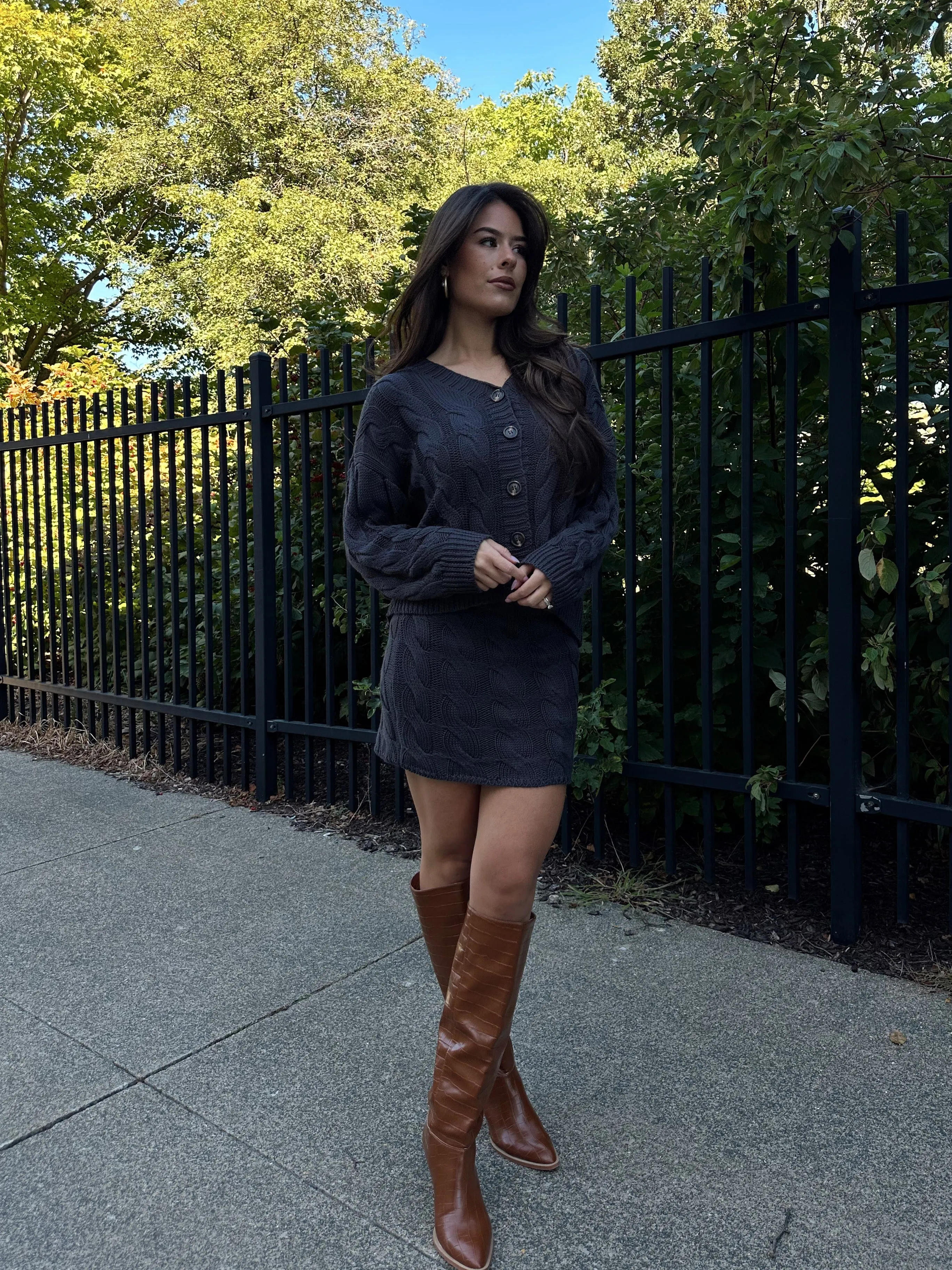 Cable Knit Charm Cardigan sold by LANE 201 product image thumbnail 5