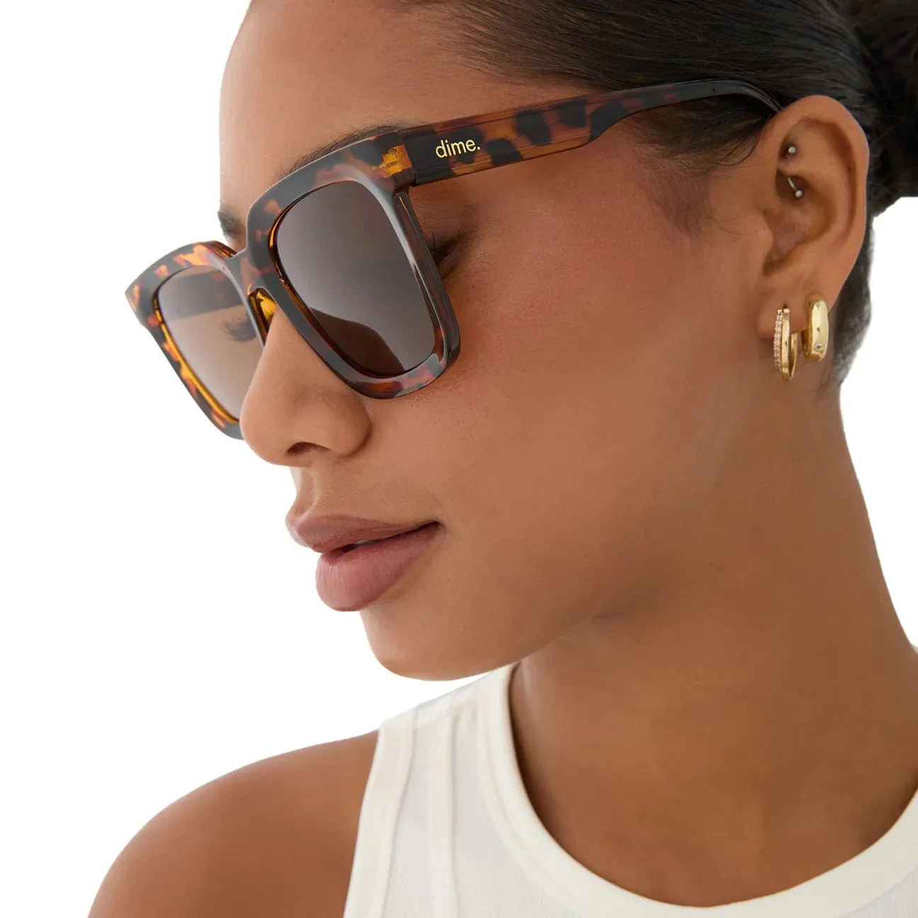 Brown Tortoise Square Sunglasses sold by LANE 201 product image thumbnail 5