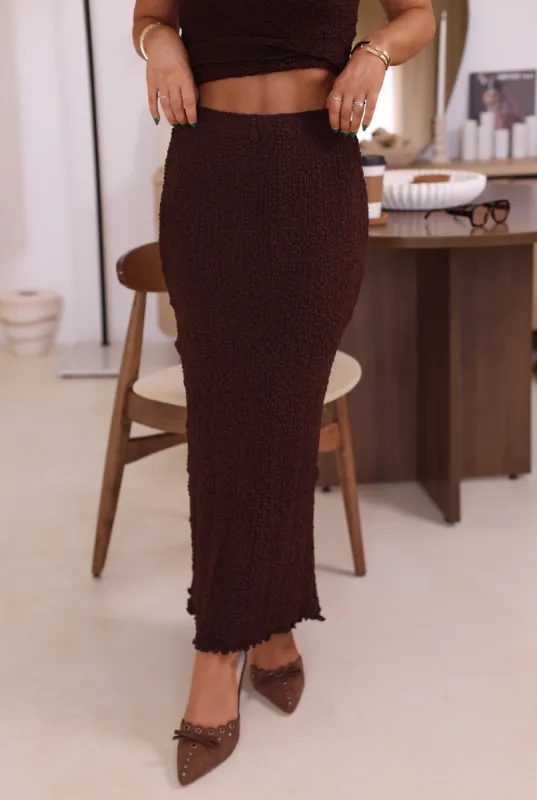 Brown Crinkle Skirt sold by LANE 201