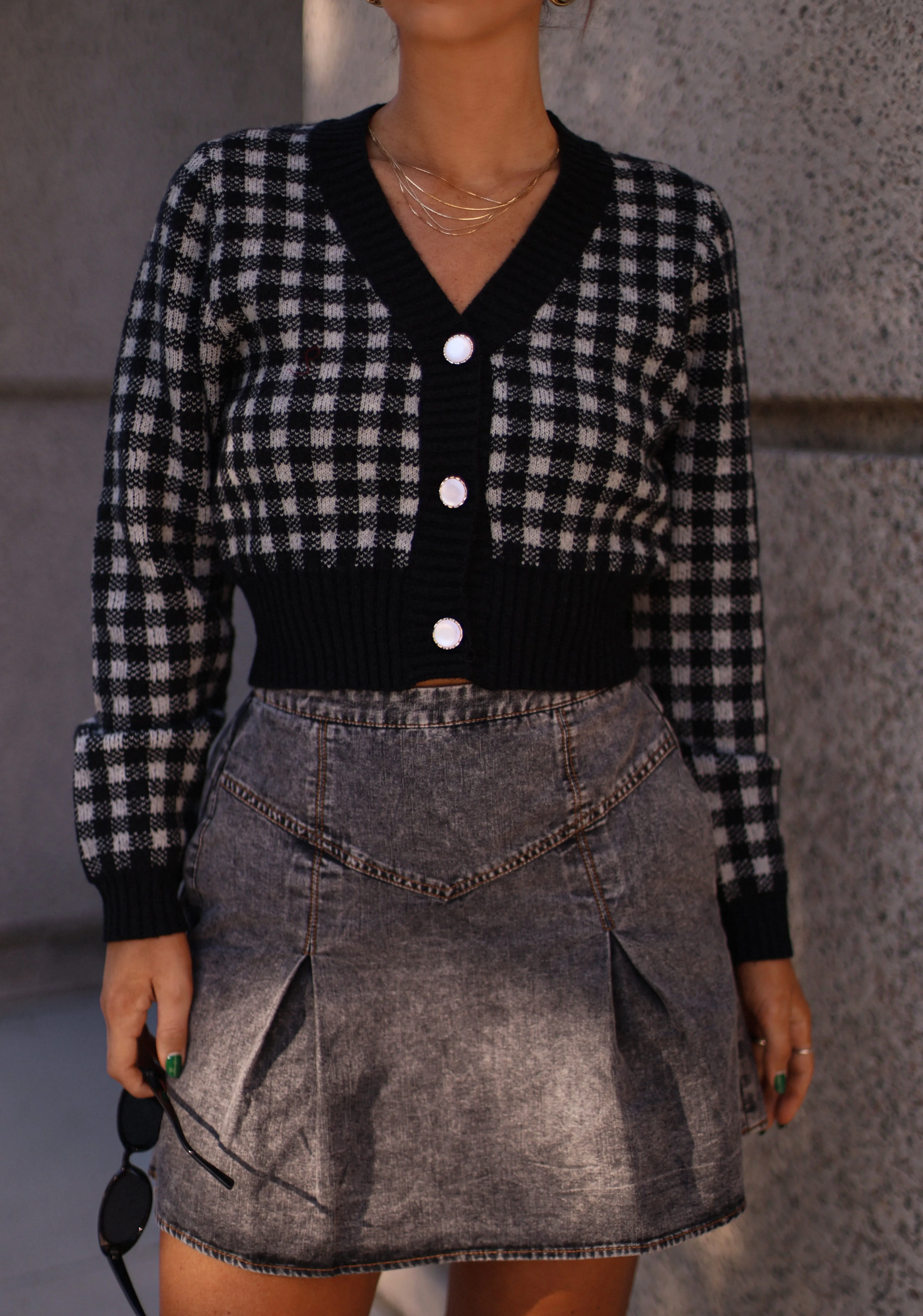 Fashionable Plaid Cardigan sold by LANE 201 product image thumbnail 2