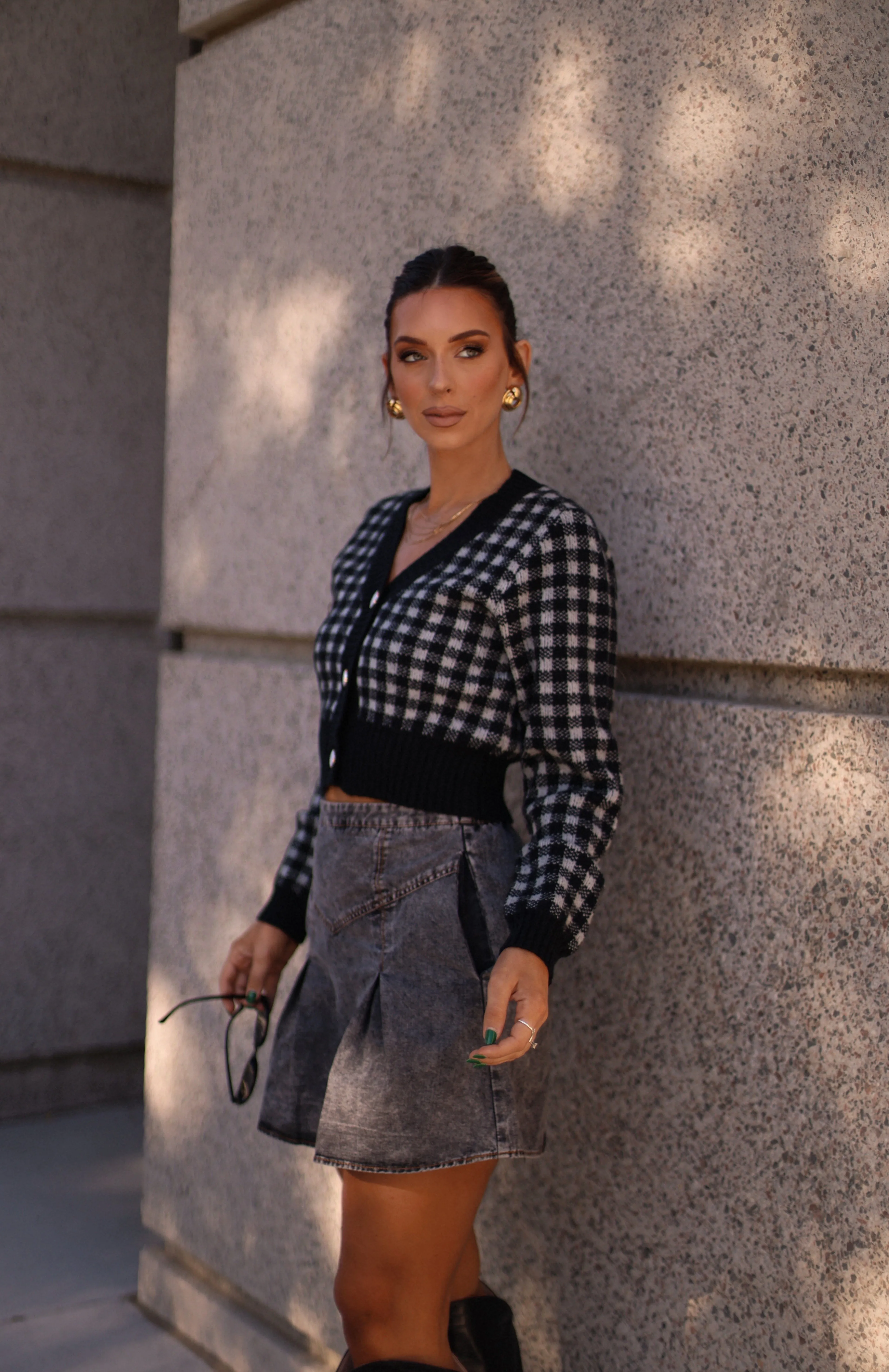 Fashionable Plaid Cardigan sold by LANE 201 product image thumbnail 5