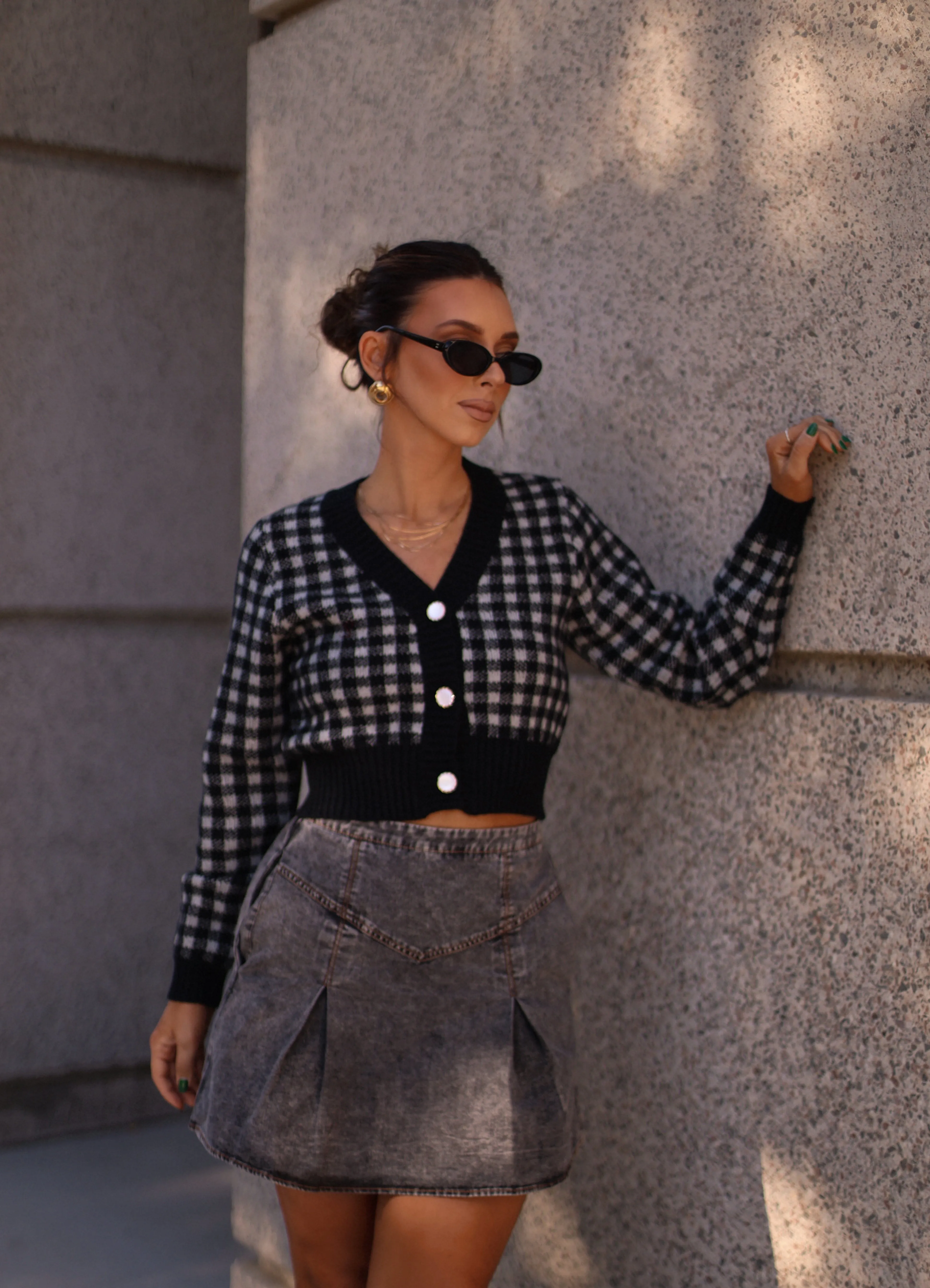 Fashionable Plaid Cardigan sold by LANE 201 product image thumbnail 4