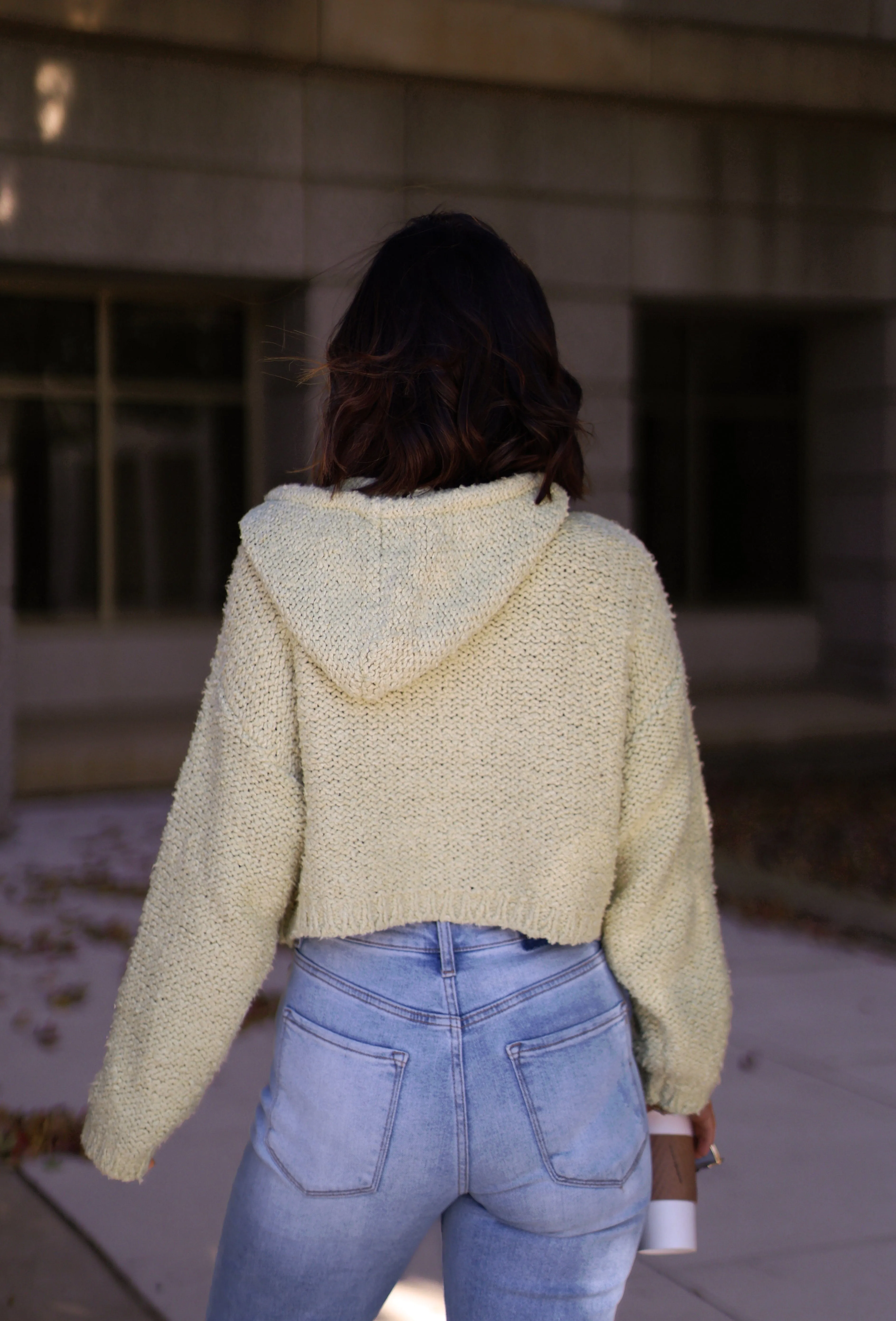 Lime Knit Pullover Hoodie sold by LANE 201 product image thumbnail 2