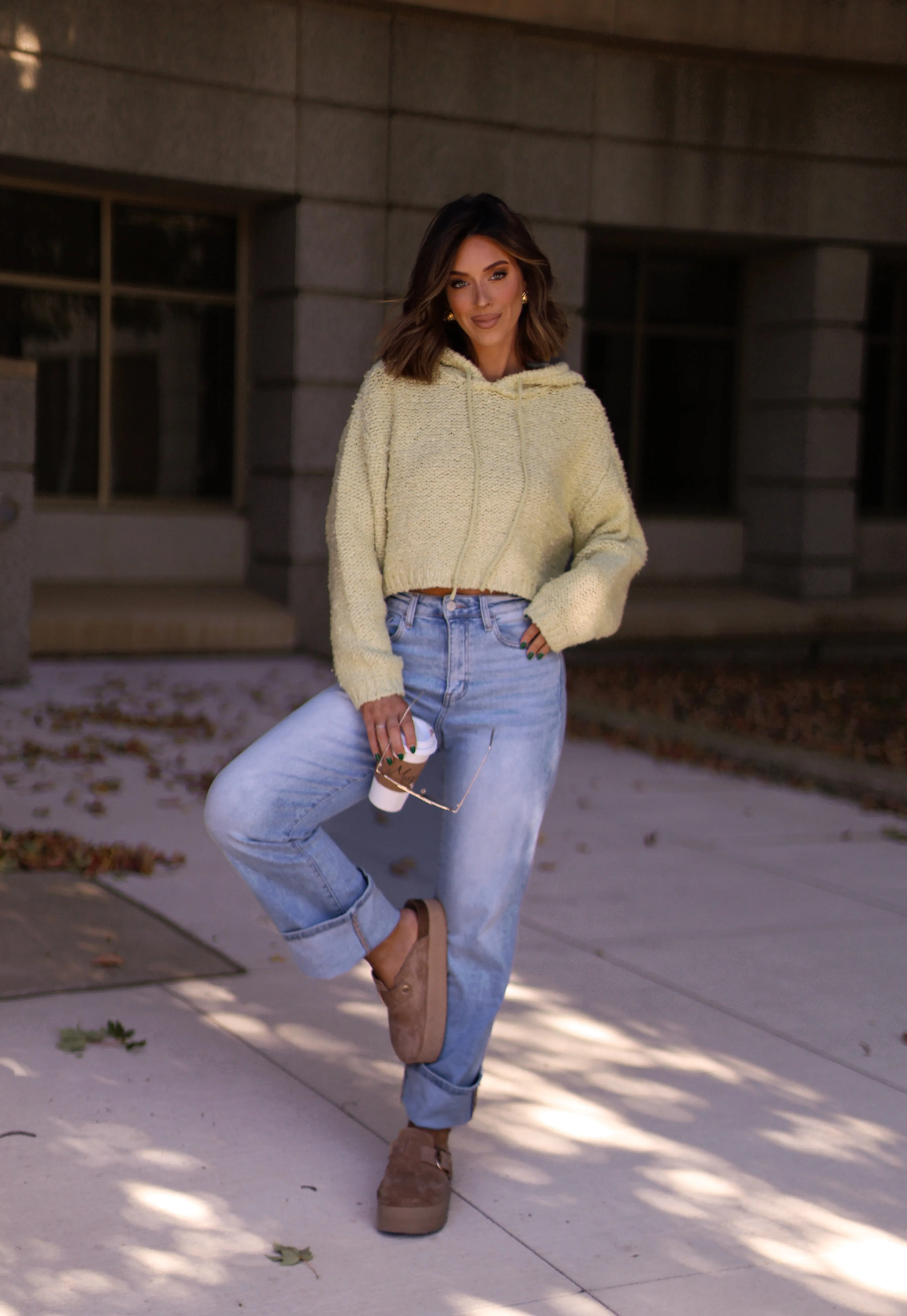 Lime Knit Pullover Hoodie sold by LANE 201 product image thumbnail 5