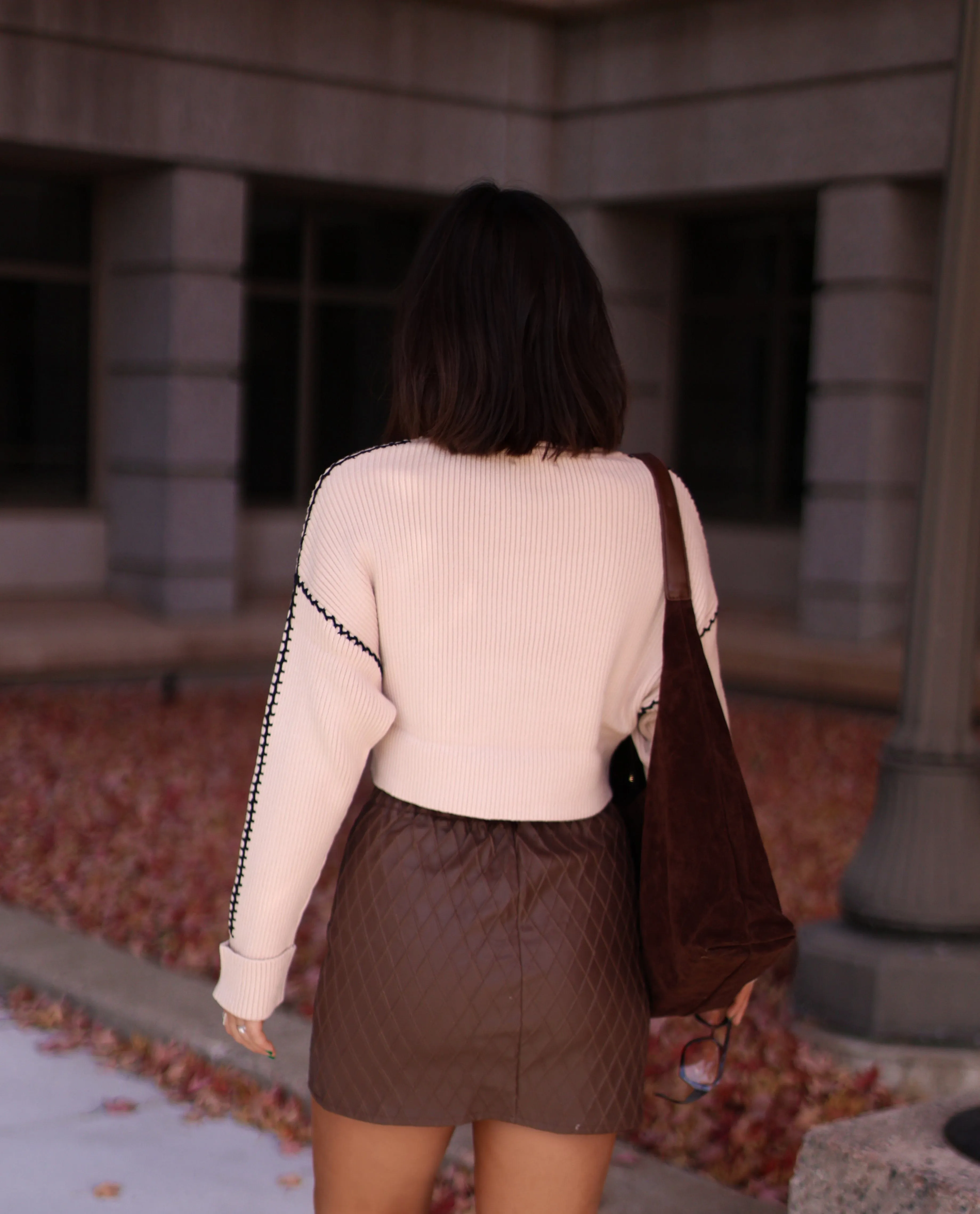 Stitched Cropped Sweater sold by LANE 201 product image thumbnail 2