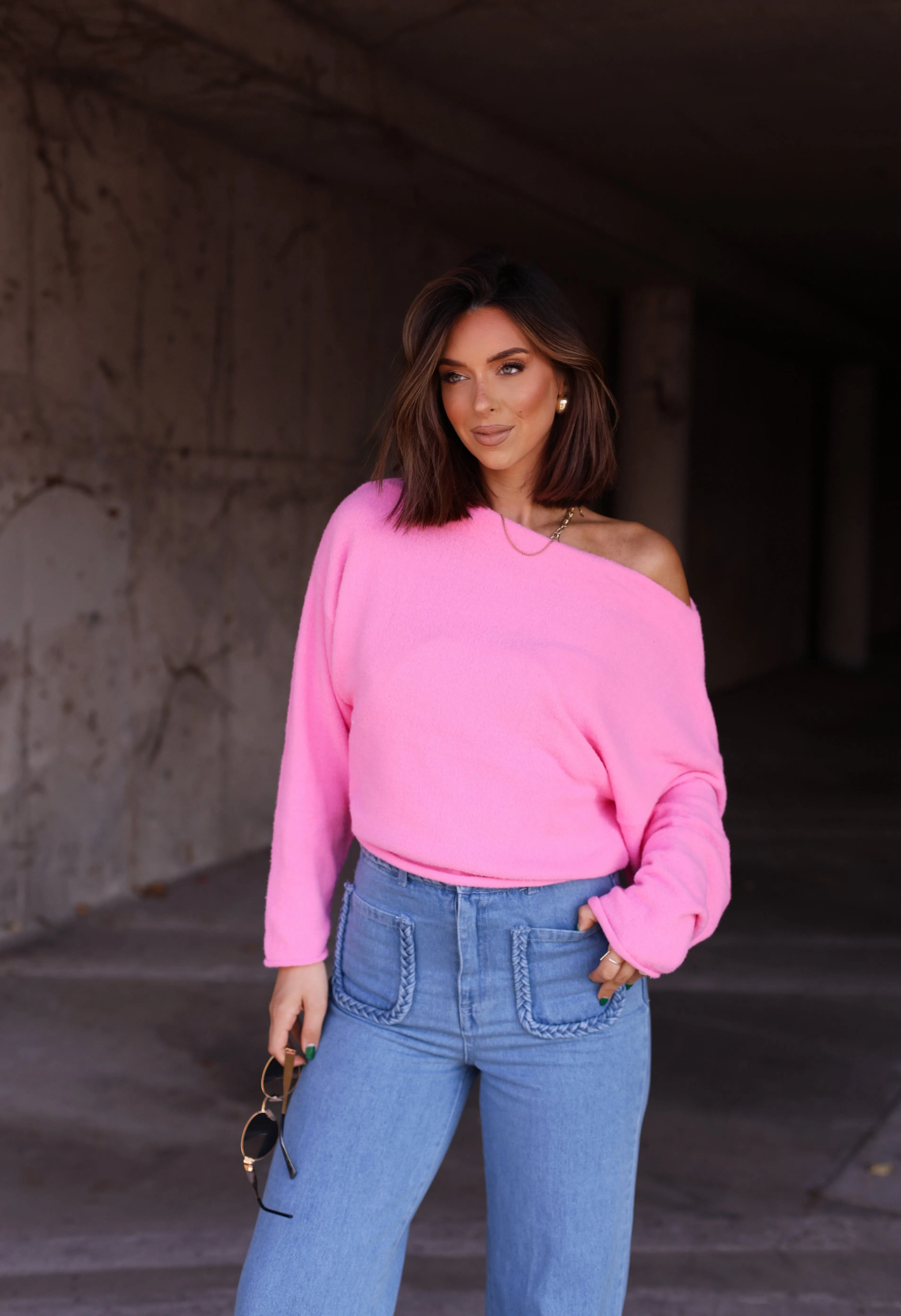 Drop Shoulder Pullover Sweater sold by LANE 201