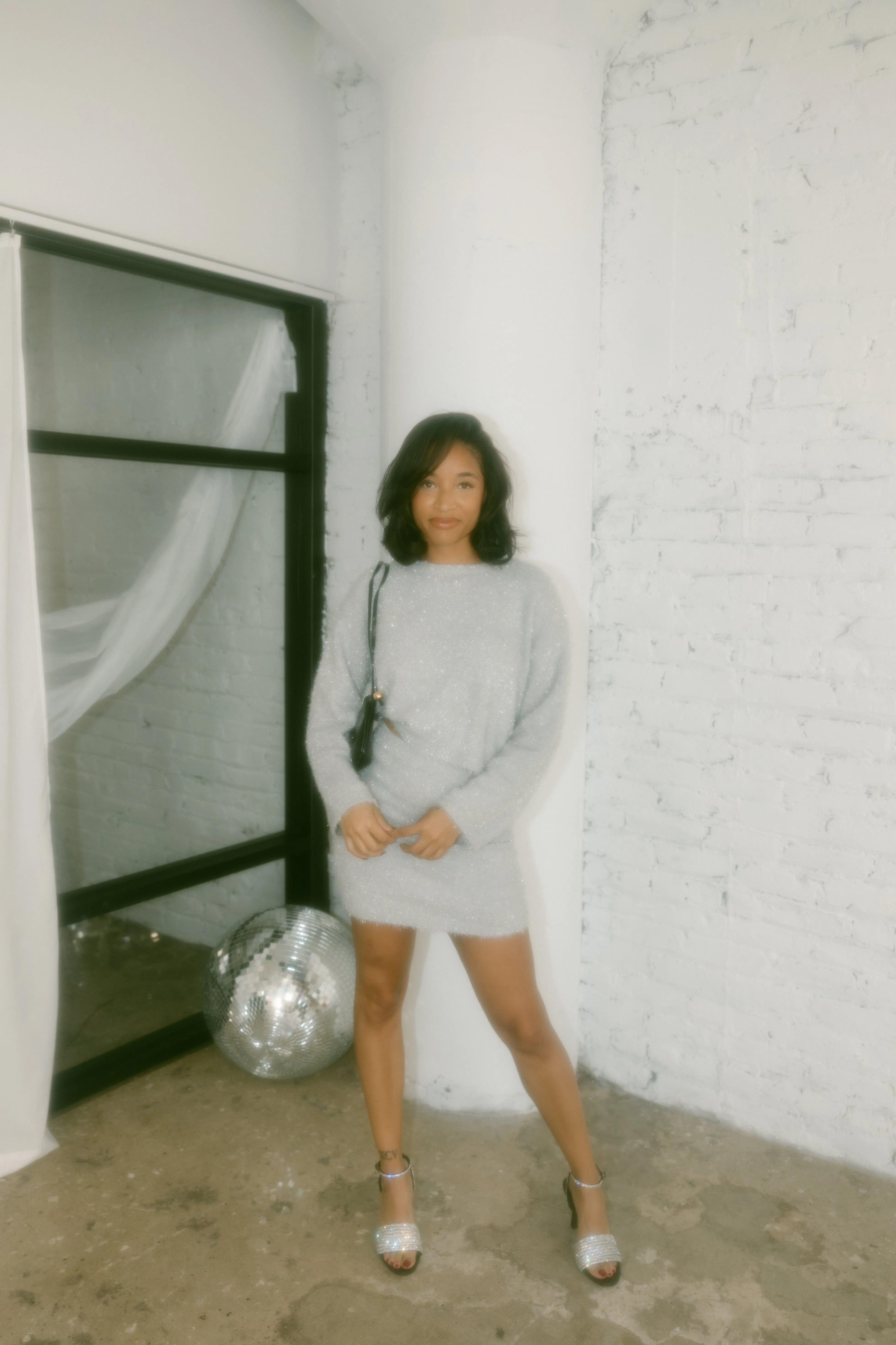 Metallic Fuzzy Sweater sold by LANE 201